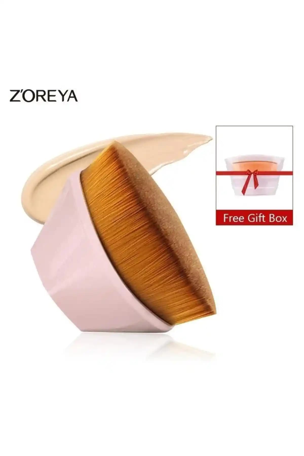 Z'oreya Pembe Altıgen Kabuki Makyaj Fırçası: Estetik ve Yüksek Performanslı Tasarım