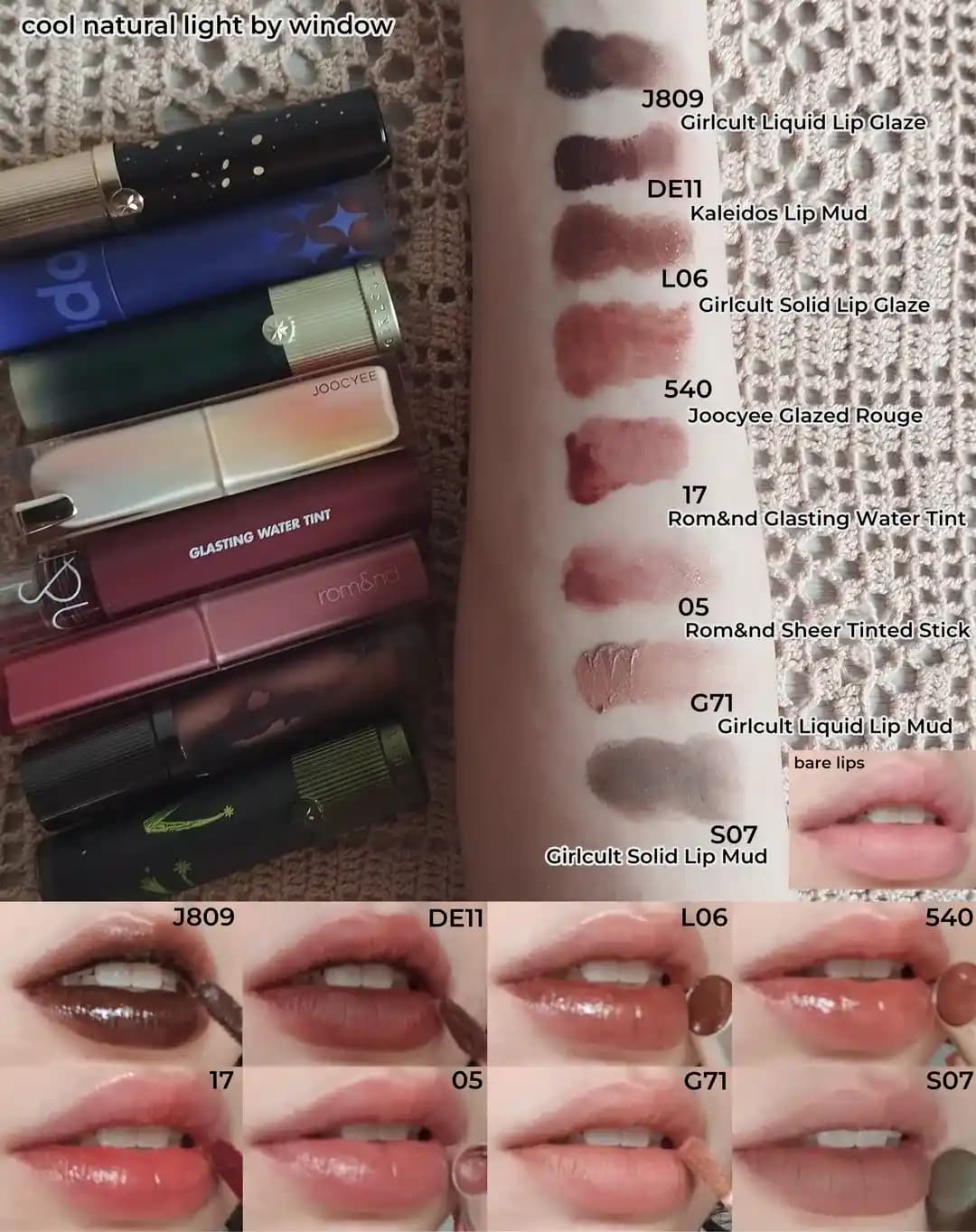 Girlcult, Rom&nd, Kaleidos ve Joocyee Kahverengi Dudak Ürünleri İncelemesi ve Performans Analizi