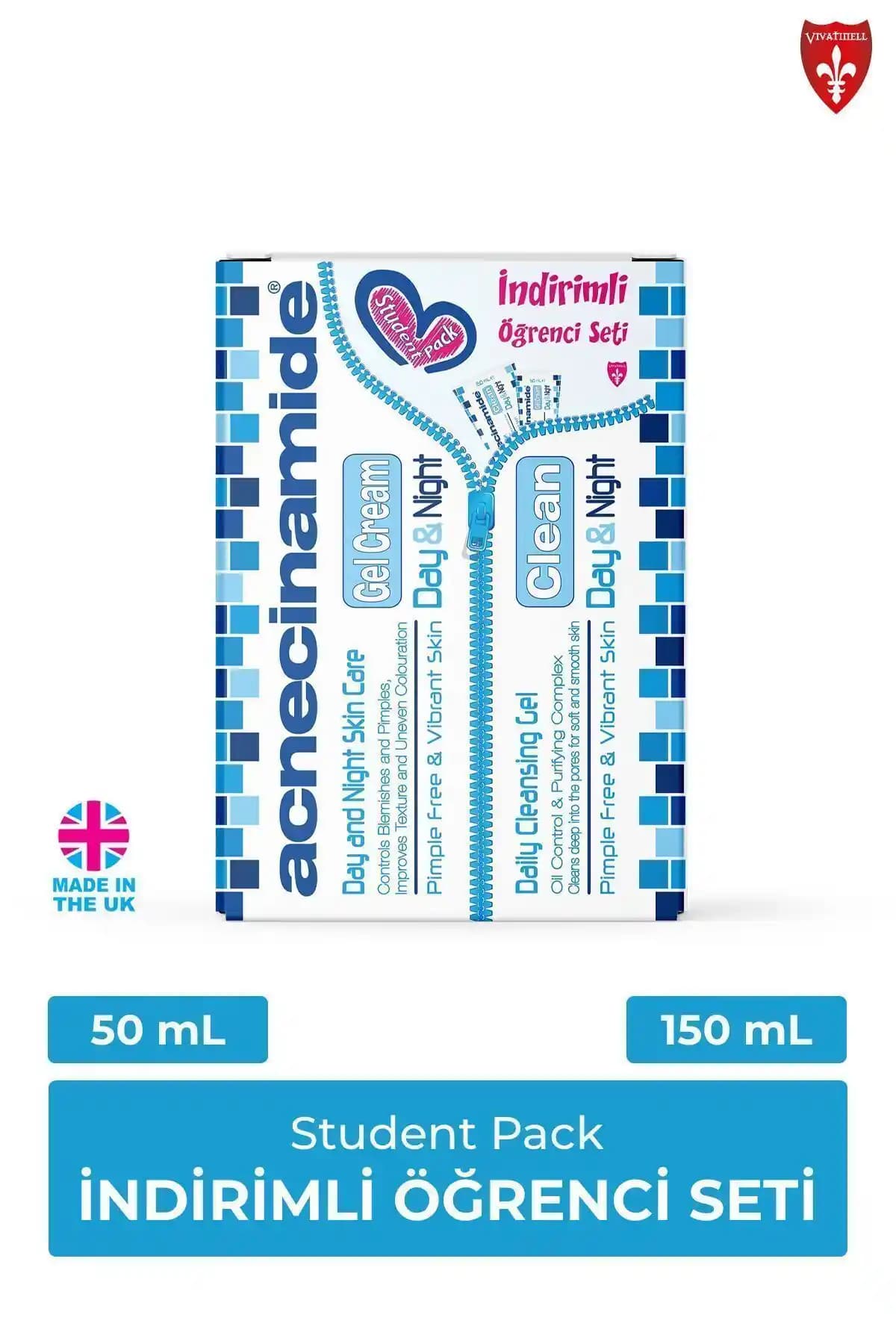 Aknecinamide Öğrenci Paketi: Yağlı ve Hassas Ciltler İçin Etkili Temizlik ve Bakım Çözümü