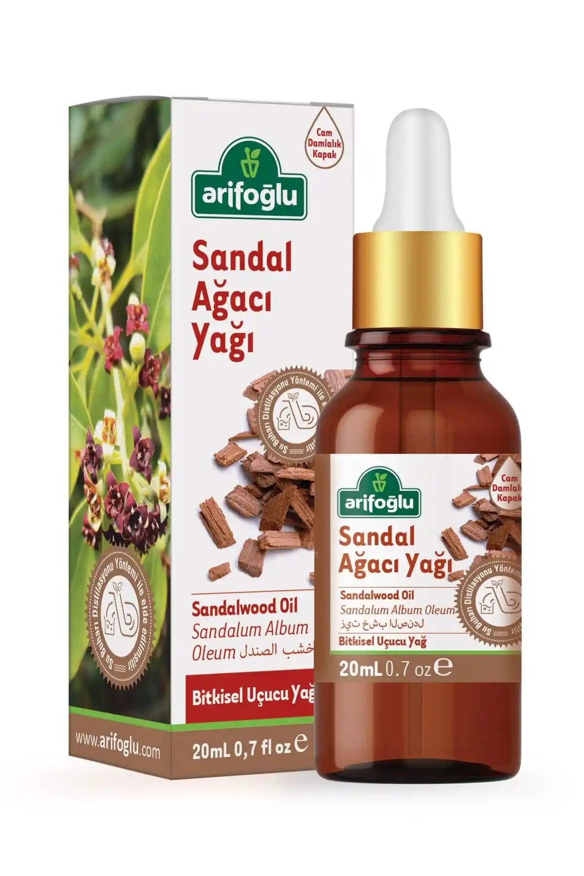 Arifoğlu Sandal Yağı 20ml doğal ve kalıcı odunsu koku, aromaterapi ve bakım için ideal