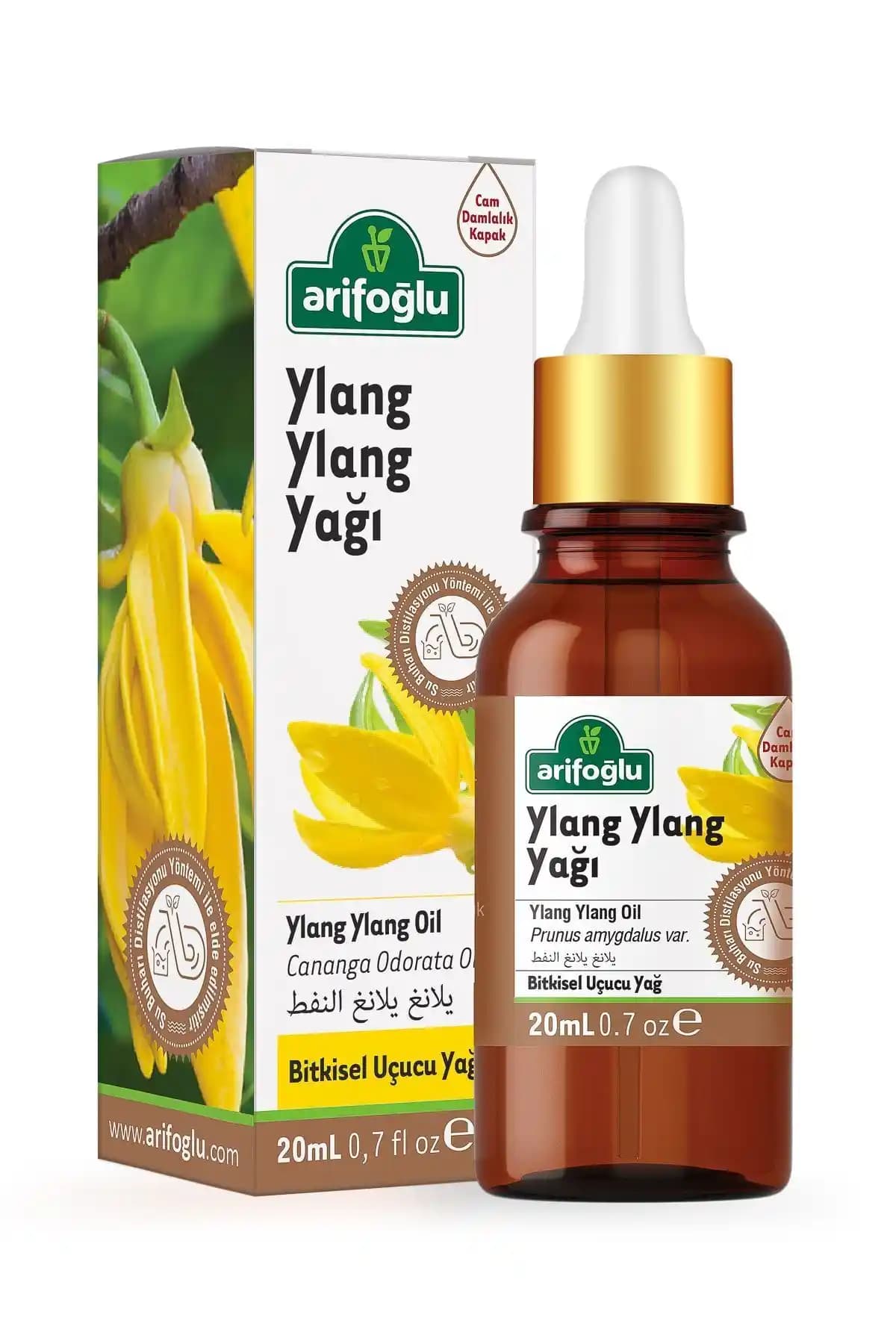 Arifoğlu Ylang Ylang Yağı 20ml doğal ve rahatlatıcı bitkisel uçucu yağ