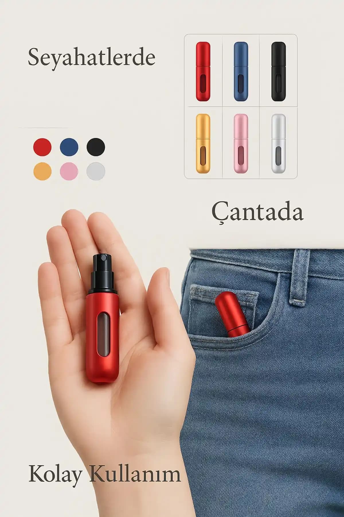 ARVALE Doldurulabilir Mini Parfüm Şişesi 5 Ml Şık ve Pratik Taşıma Çözümü