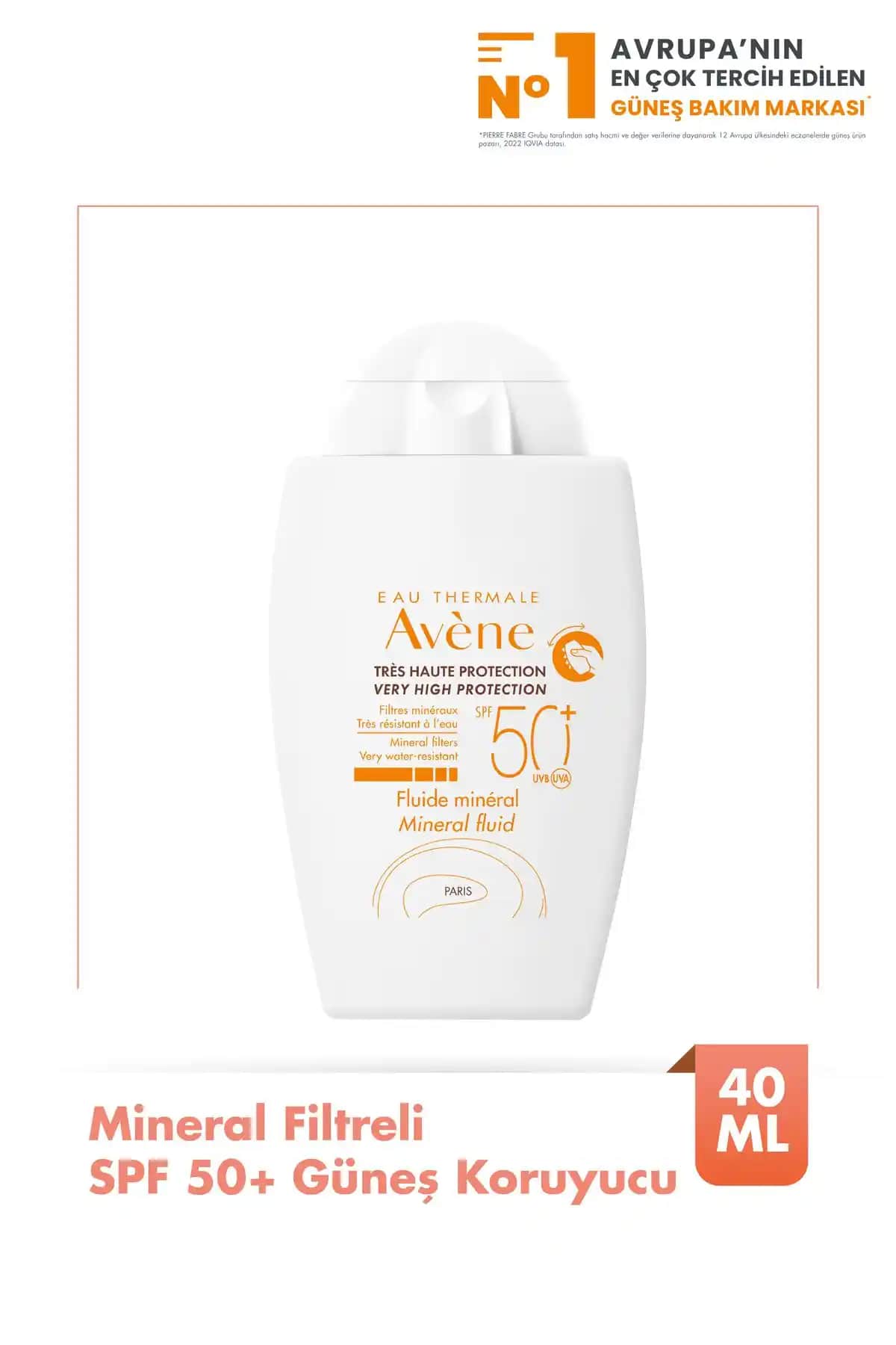Avene Mineral Fluid SPF 50+ Hassas ve Kuru Ciltler İçin Hafif Güneş Koruyucu
