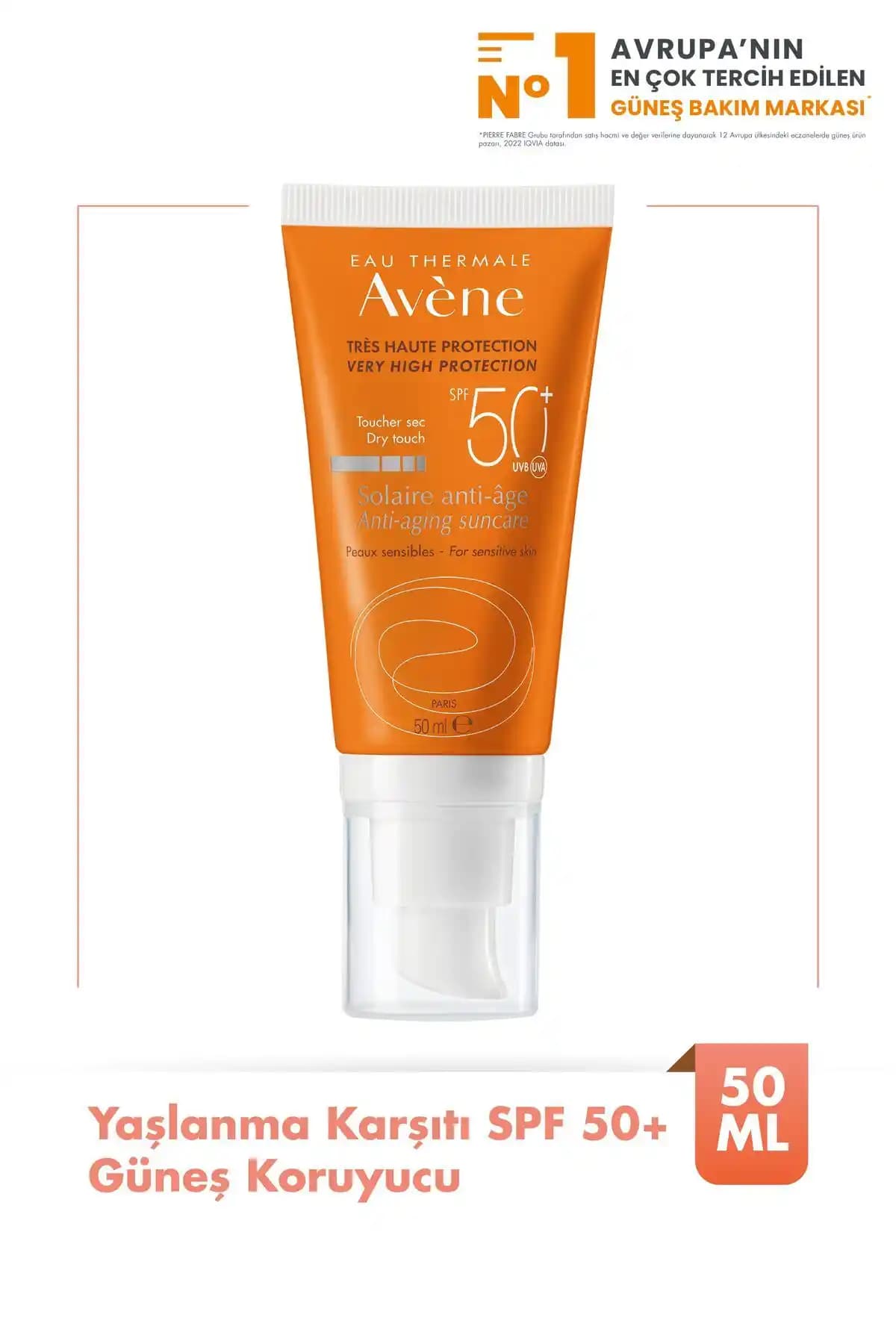 Avene Solaire Yaşlanma Karşıtı SPF 50+ Güneş Koruyucu: Hassas Ciltler İçin Güçlü ve Çok Yönlü Koruma