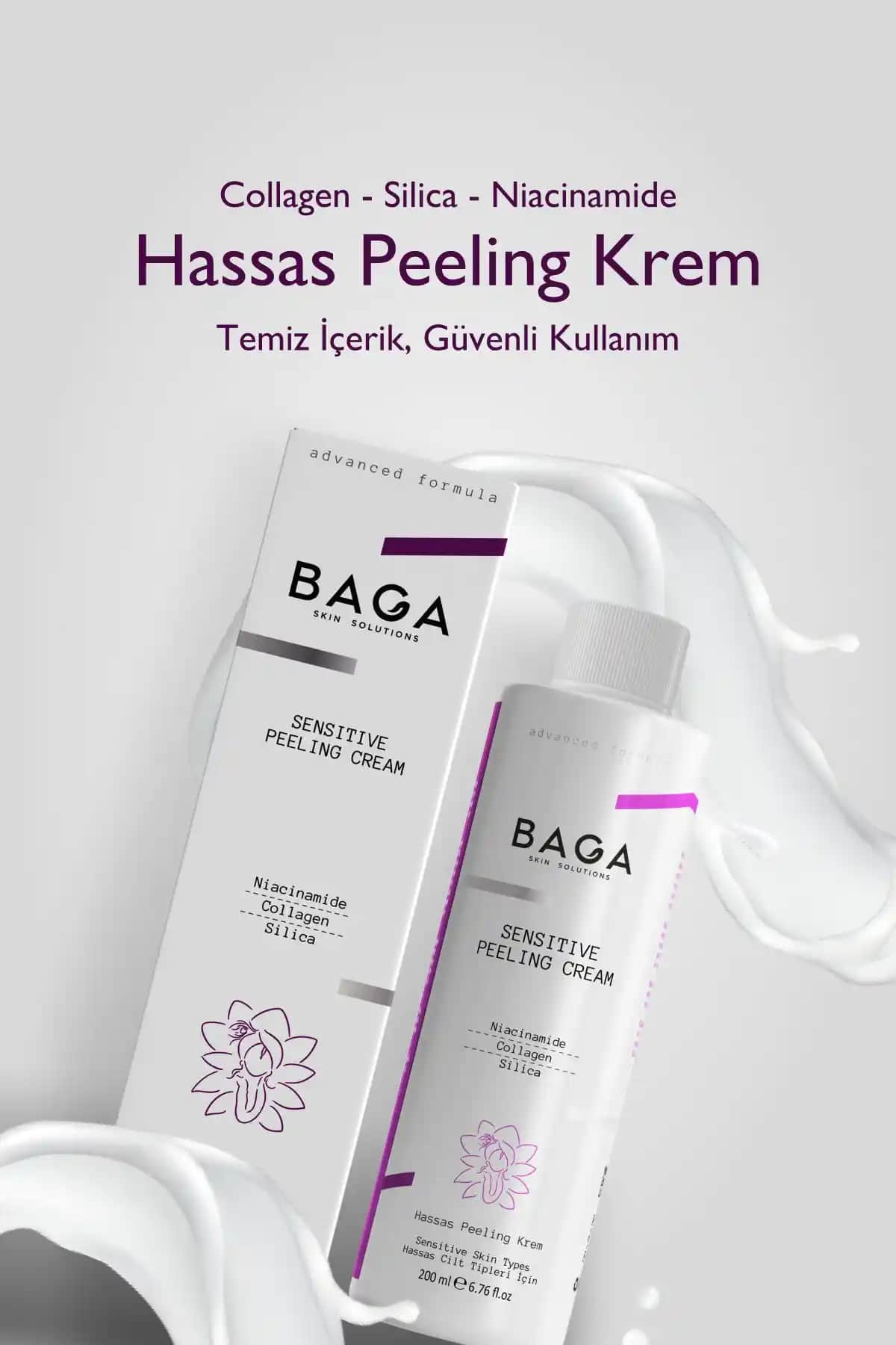Baga Ay<dı>nlatıcı ve Yoğun Nemlendirici Peeling Kremi 200 Ml – Hassas Ciltler İçin Güvenli Bakım