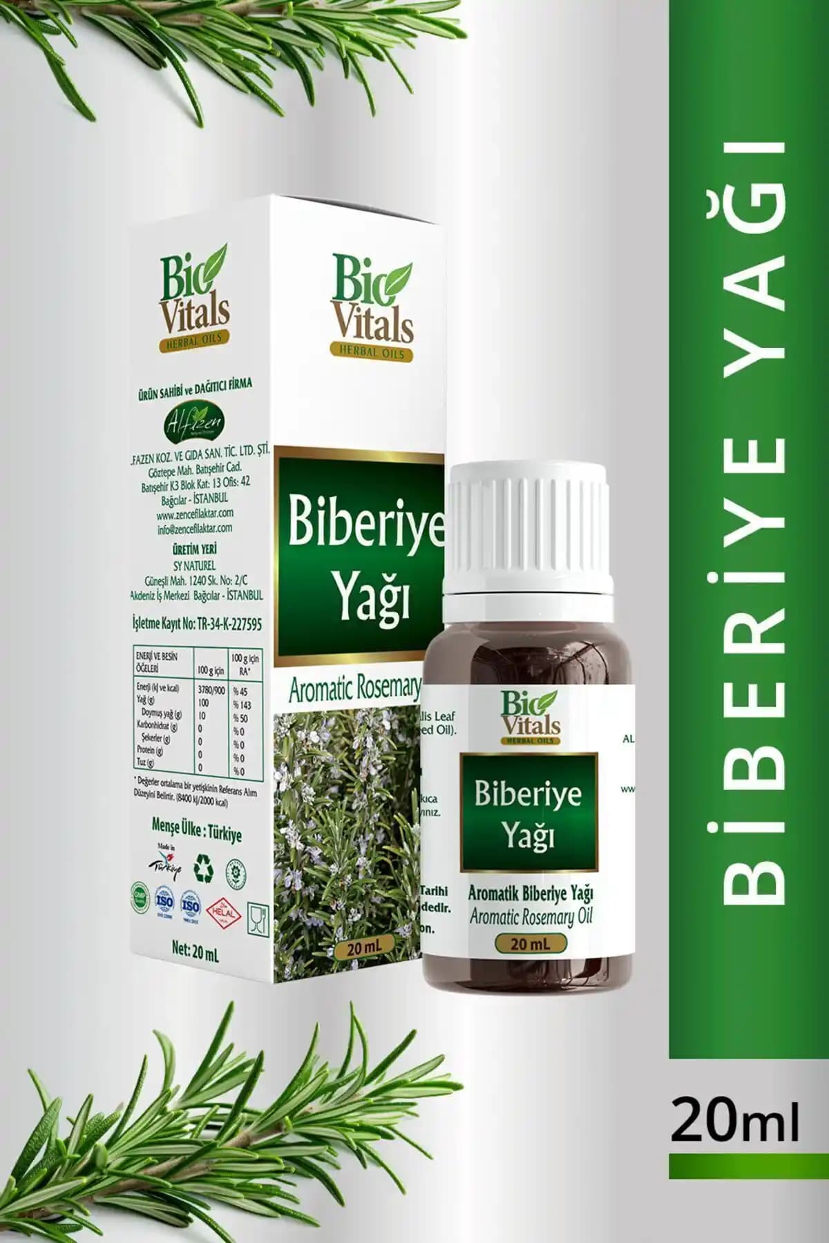 Bio Vitals Biberiye Yağı 20ml Doğal Saç ve Cilt Bakımında Güvenilir Çözüm