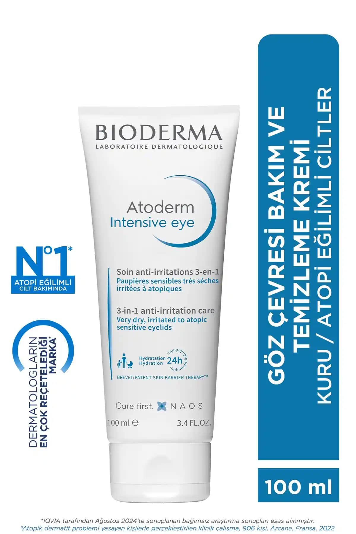Bioderma Atoderm Intensive Eye Göz Çevresi Bakım Kremi ve Temizleyici 100 ml