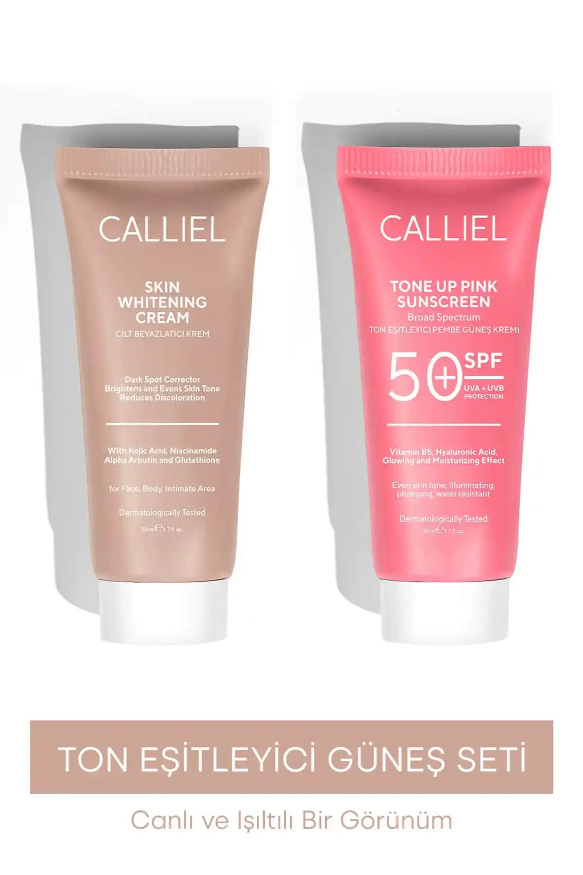 Calliel Ayıdlandırıcı ve Cilt Beyazlatıcı Seti: Parlak ve Eşit Tonlu Cilt İçin Güçlü Çözüm