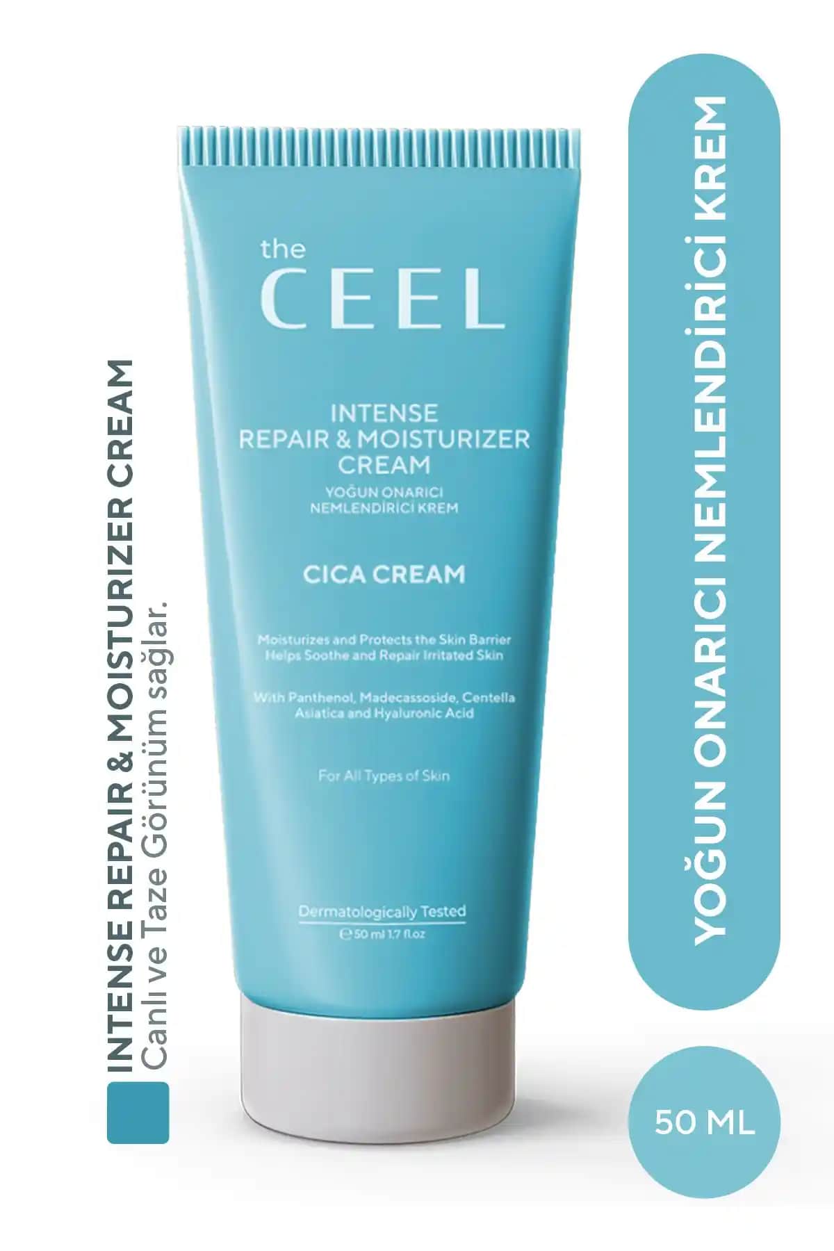 Ceel Yoğun Onarıcı ve Nemlendirici Madecassoside Özlü Cica Krem 50 ml - Cilt Sağlığını Destekleyen Formül