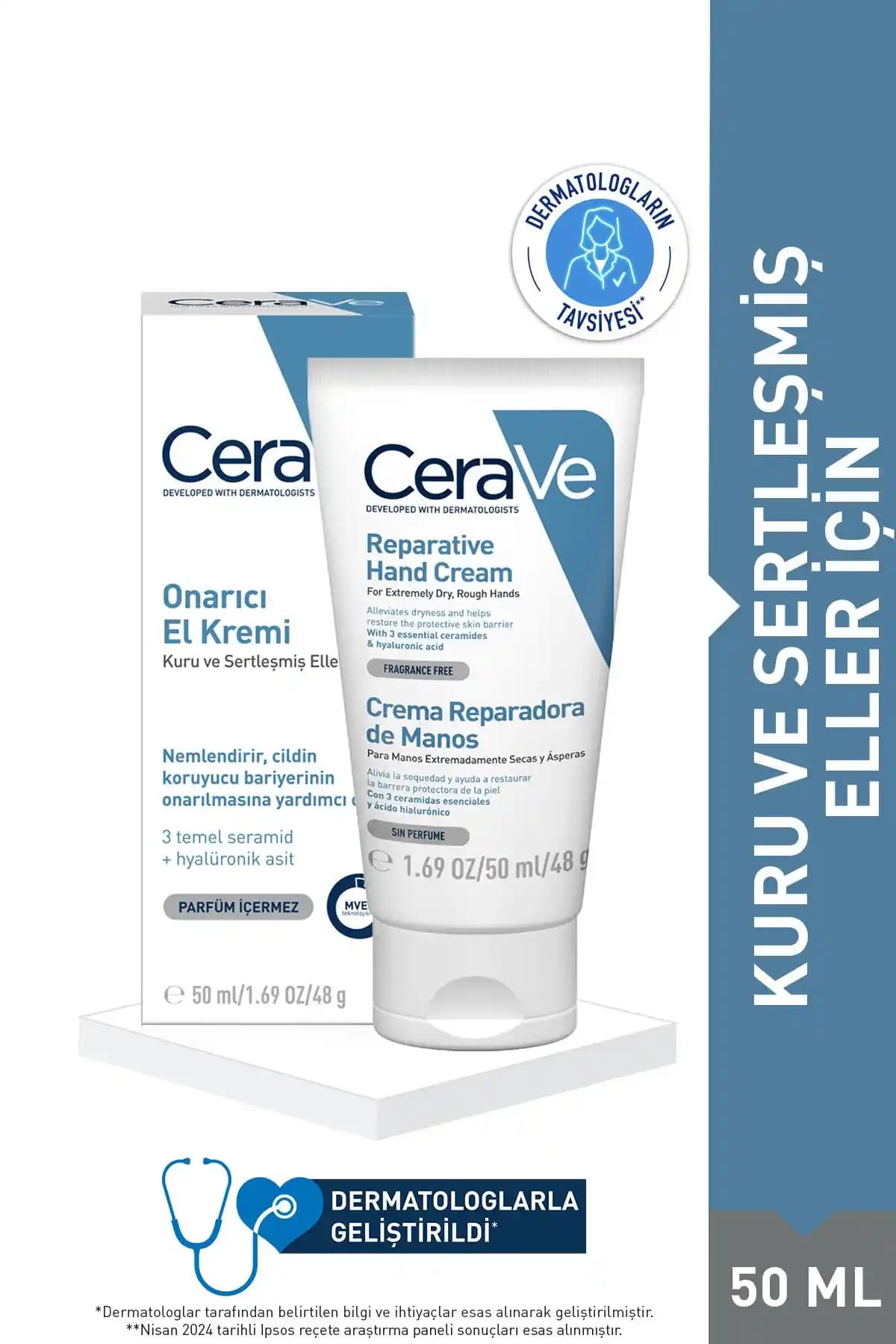 CeraVe Onarıcı El Kremi: Hassas ve Kuru Elleri Güçlendiren Nemlendirme Çözümü