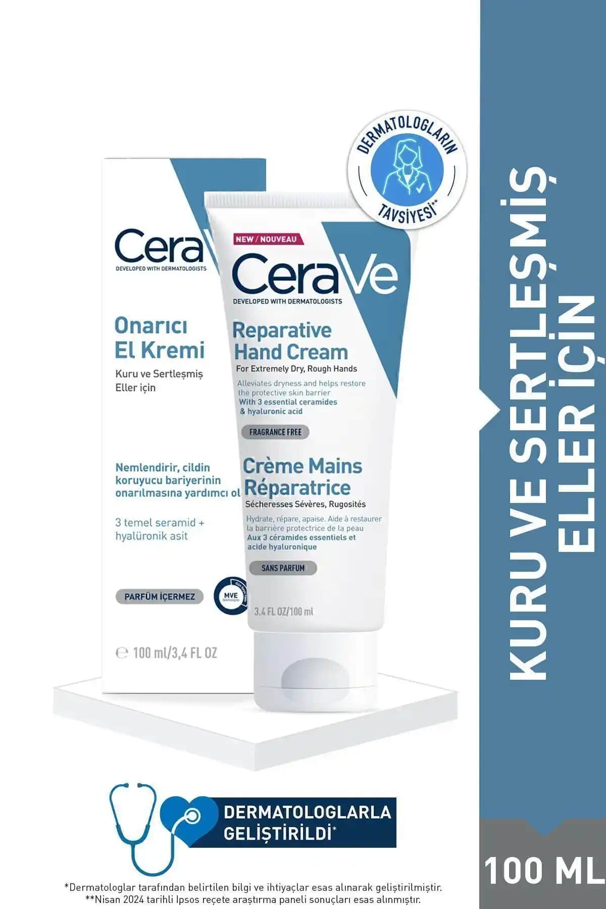 CeraVe Reparative El Kremi 100ml - Günlük Onarıcı ve Nemlendirici El Bakım Kremi
