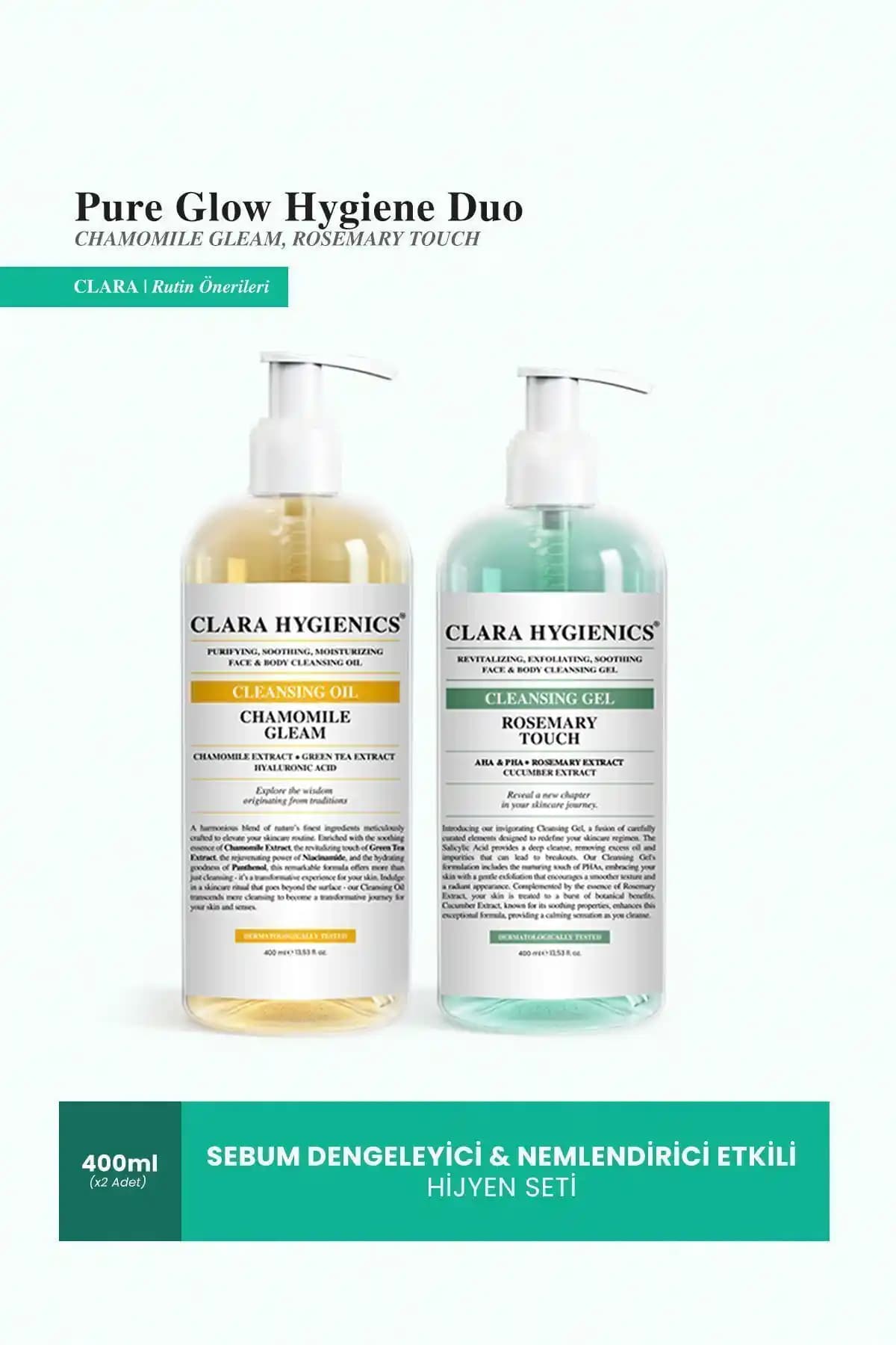 Clara Hygienics Çift Aşamalı Temizleyici ve Rosemary Touch Temizleme Jeli Karşılaştırması