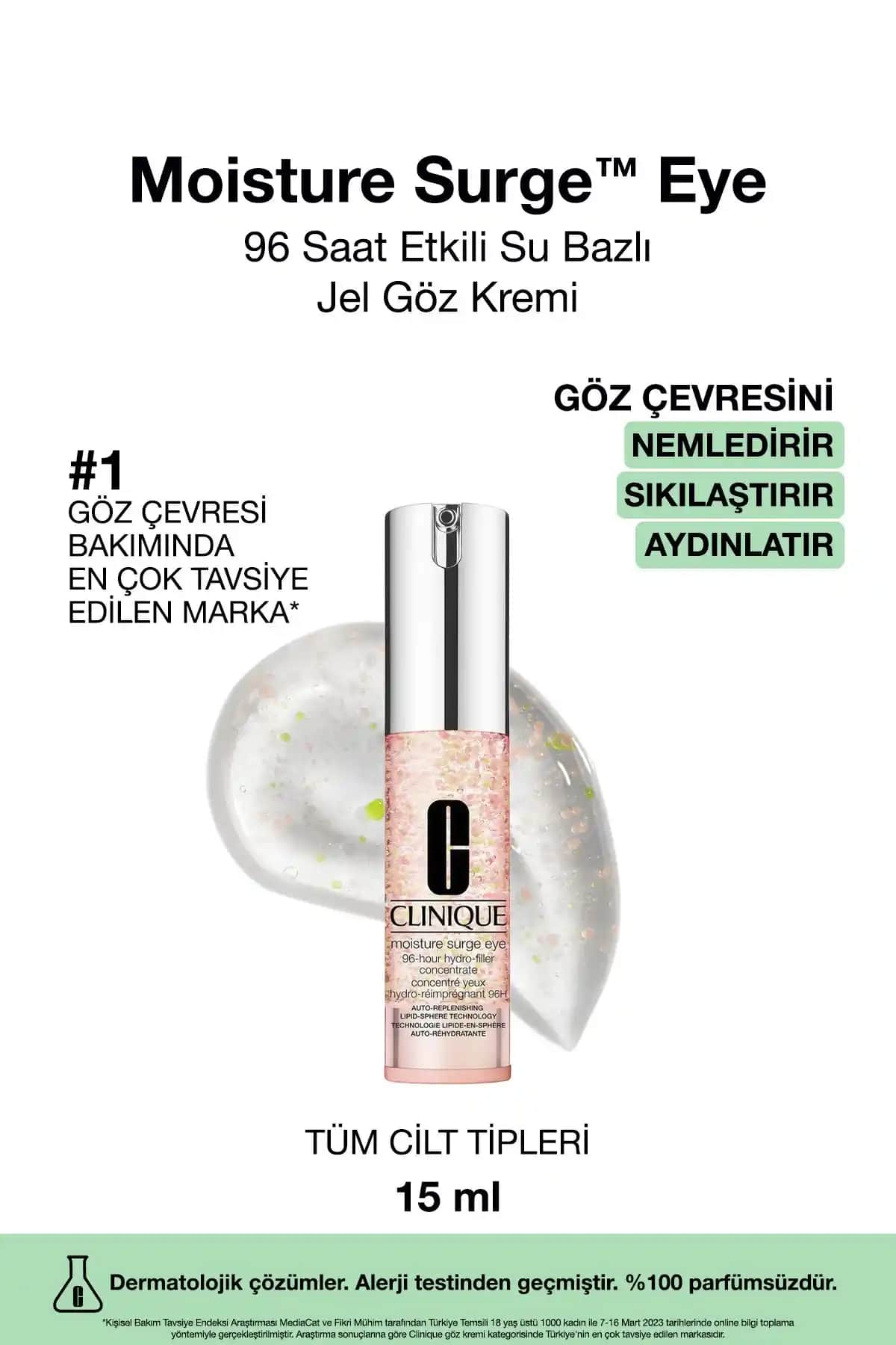 Clinique Moisture Surge Eye Göz Kremi: 96 Saat Nem Koruma ve Cilt Yenileme Özellikleri