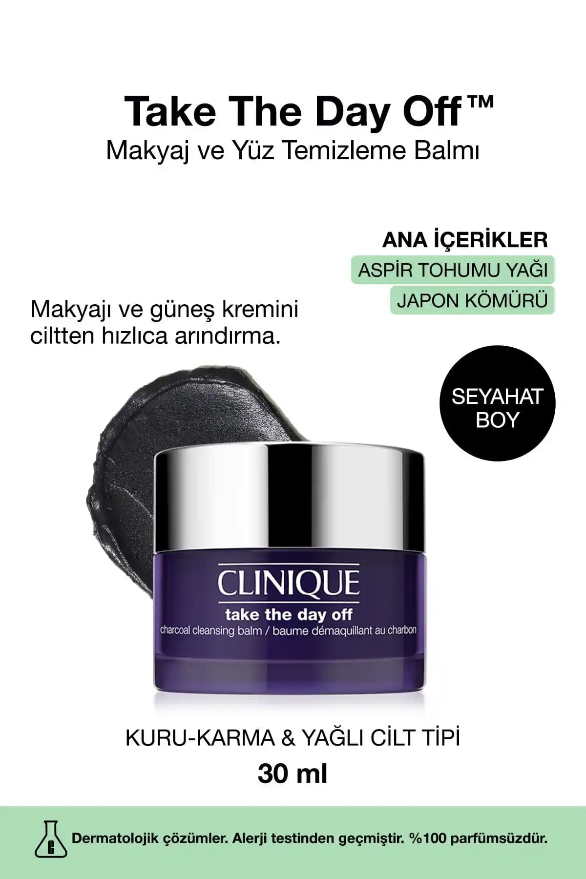 Clinique Take The Day Off Kömür Makyaj Temizleme Balmı: Hassas ve Güçlü Temizlik Çözümü