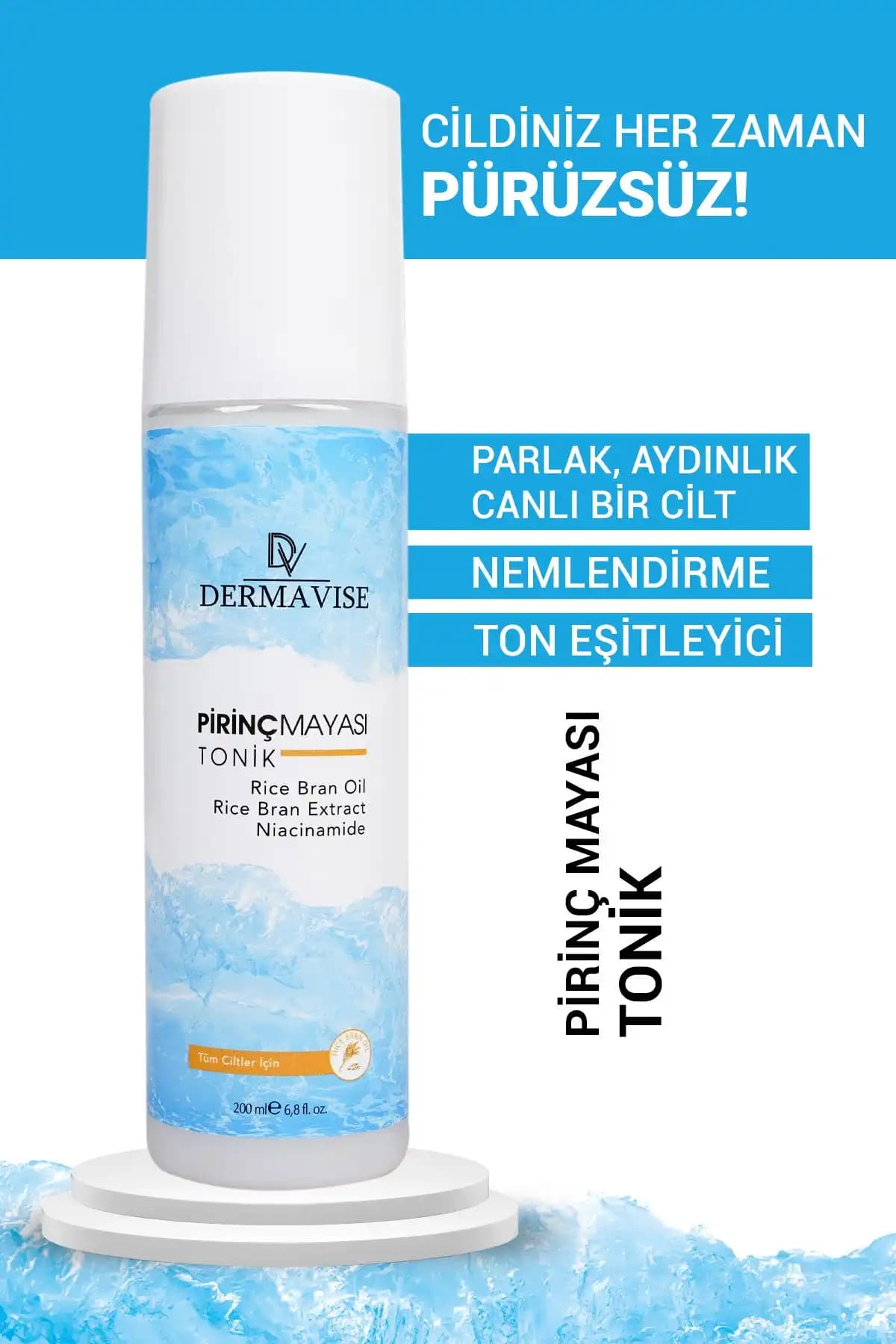 Dermavise Pirinç Mayası Tonik: Doğal İçeriklerle Parlak ve Sağlıklı Cilt İçin