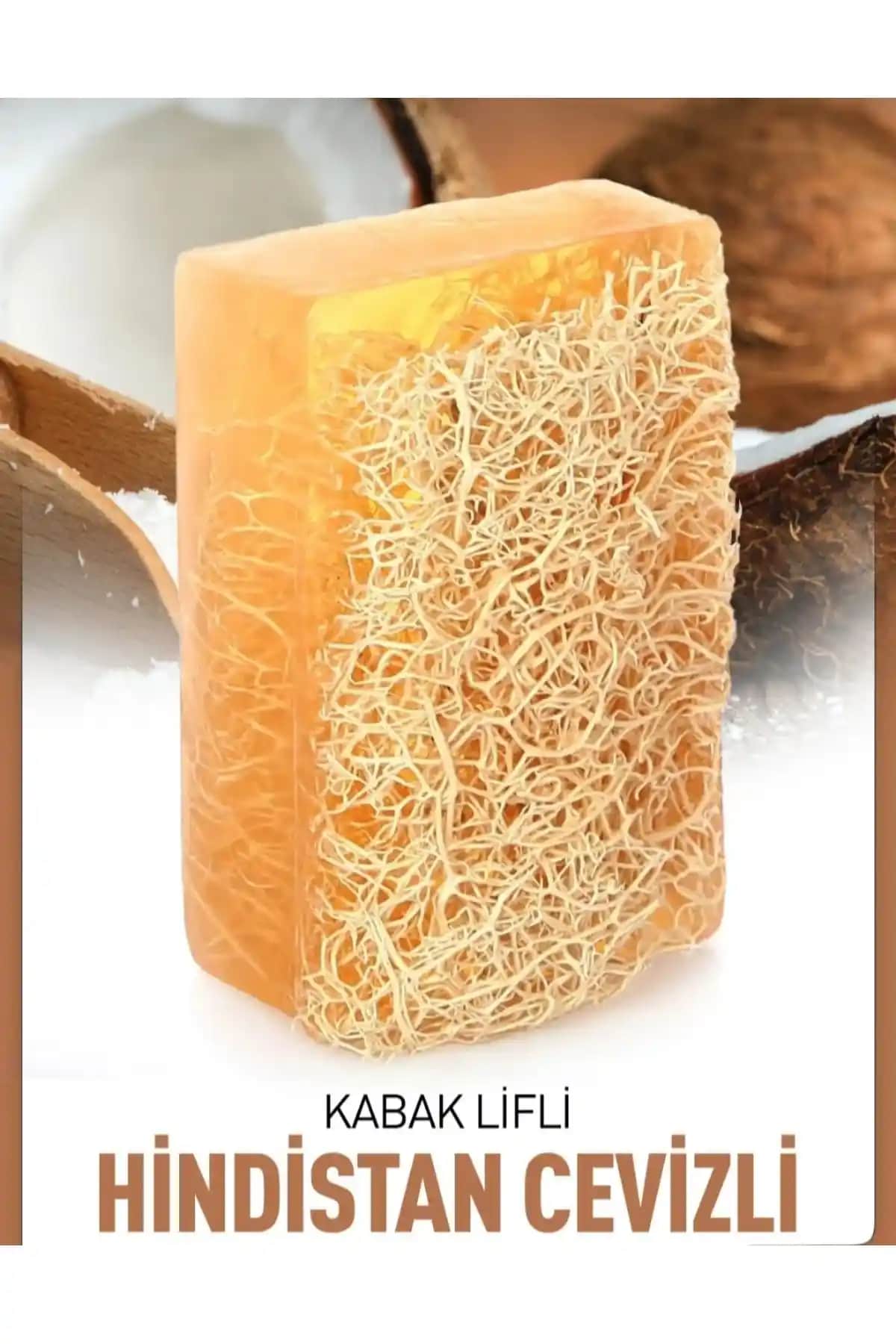 Doğal Kabak Lifli Gül Sütlü Hindistan Cevizi Sabunu Cilt Temizliği ve Bakımı İçin