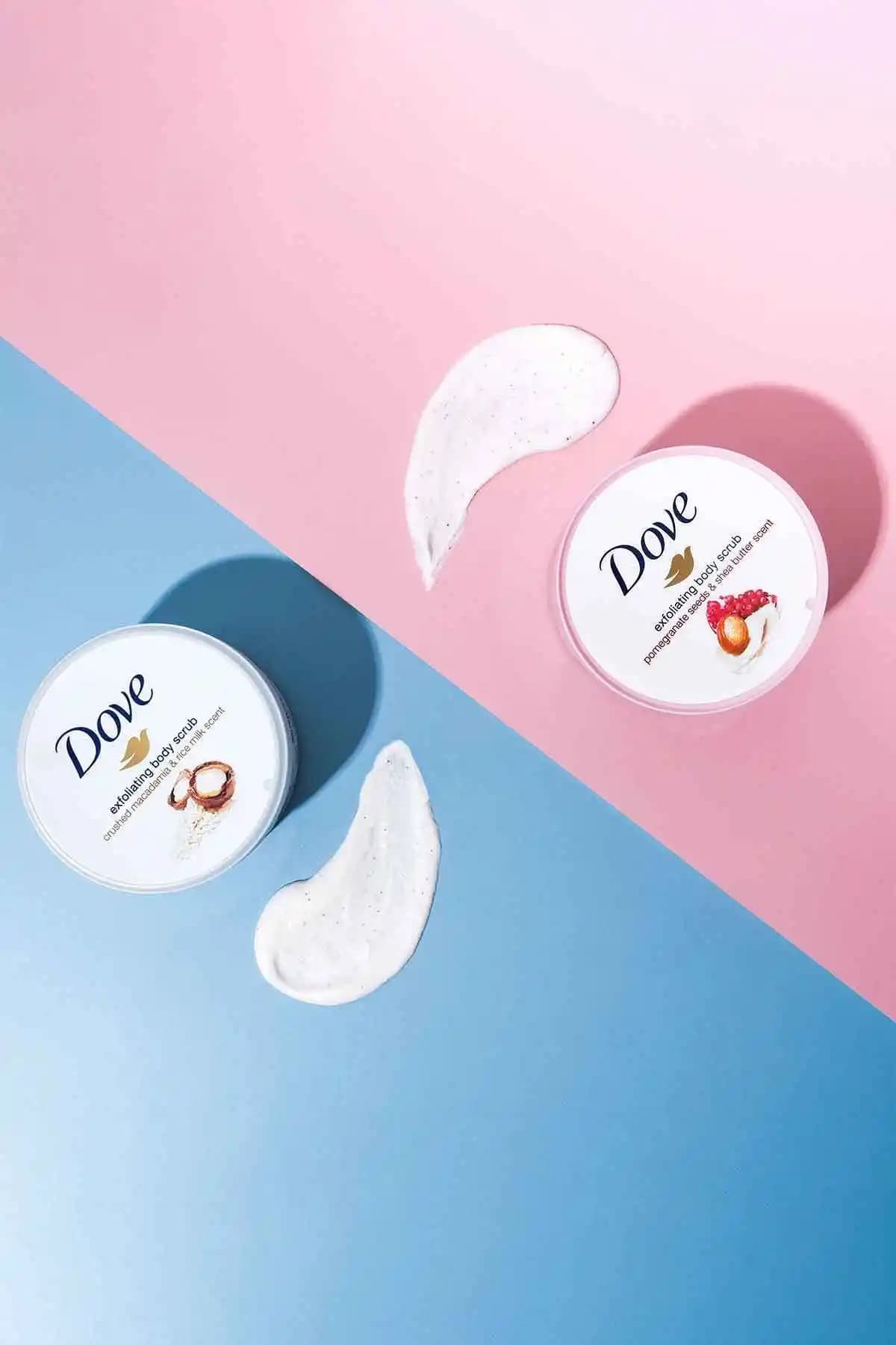 Dove Vücut Peelingi ve GLOUR Blackberry Lavender Sugar Scrub Karşılaştırması
