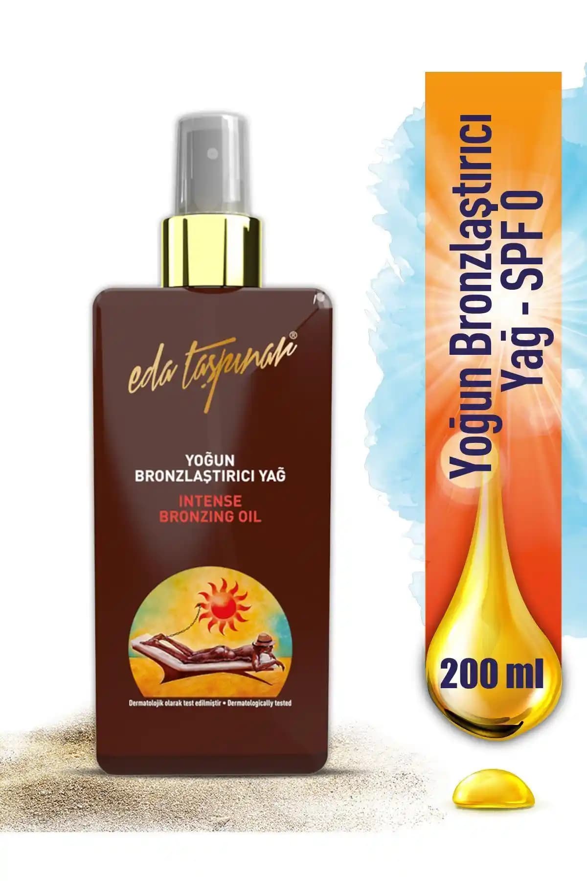 Eda Taşpınar Yoğun Bronzlaştırıcı Yağ 200ml Sprey ile Doğal ve Kalıcı Bronzluk Sağlayın