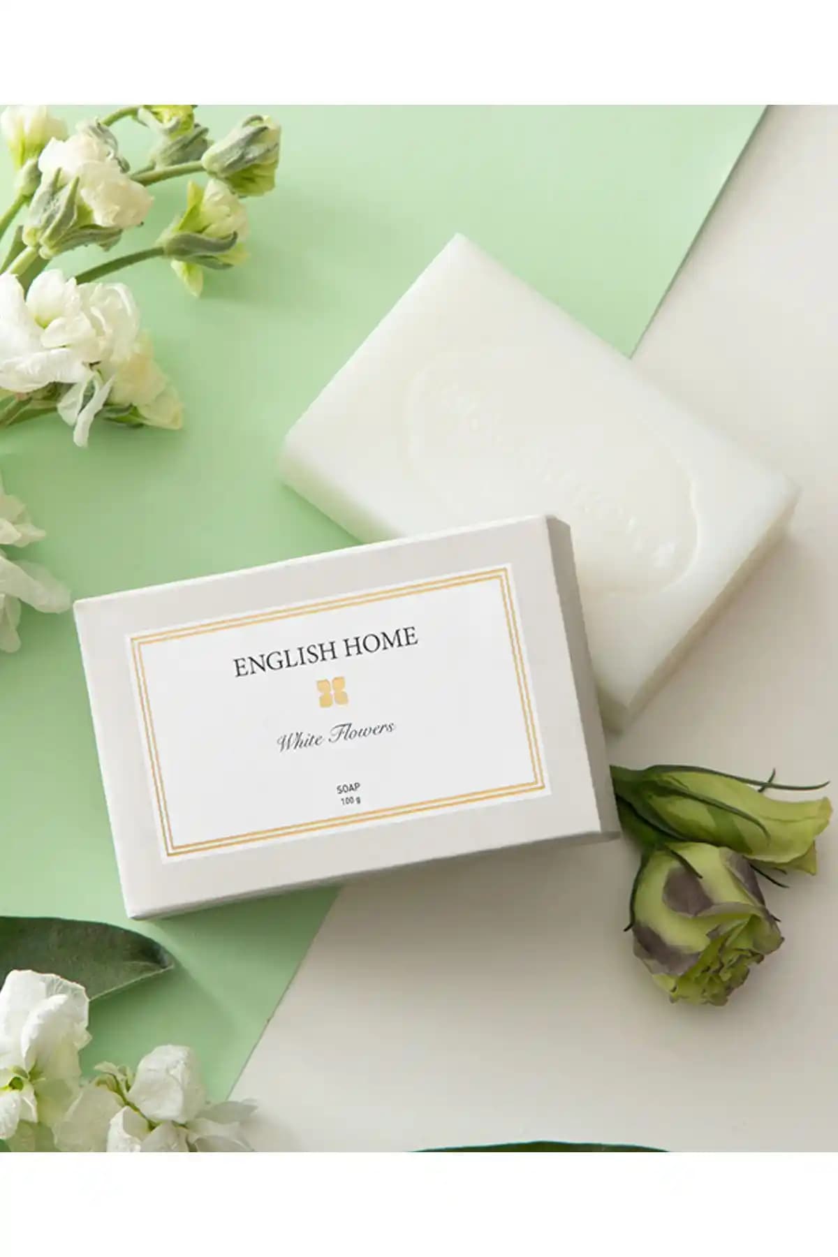 English Home Beyaz Çiçekler Katı Sabun Günlük Doğal Temizlik ve Ferahlatıcı Koku