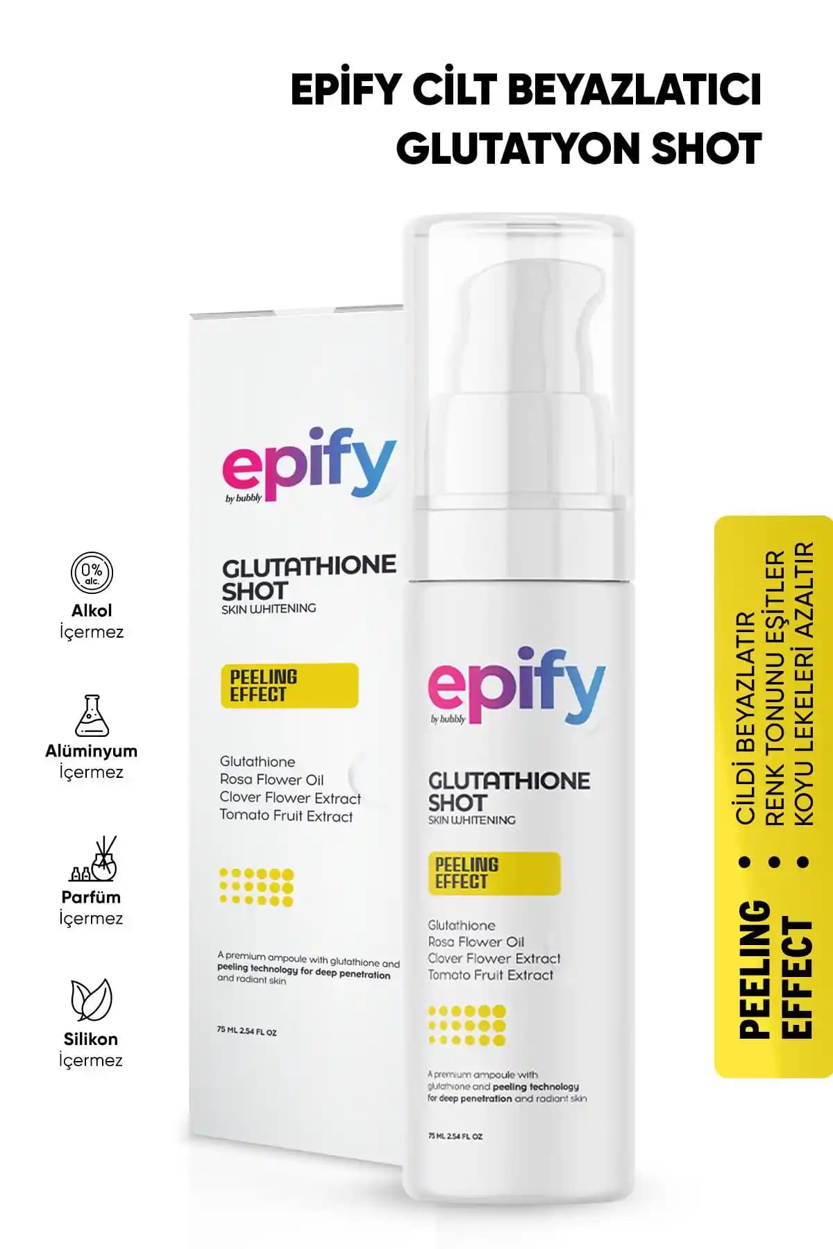 EPİFY Epify Cilt Beyazlatıcı Peeling Glutatyon Shot ile Parlak ve Eşit Tonlu Cilt