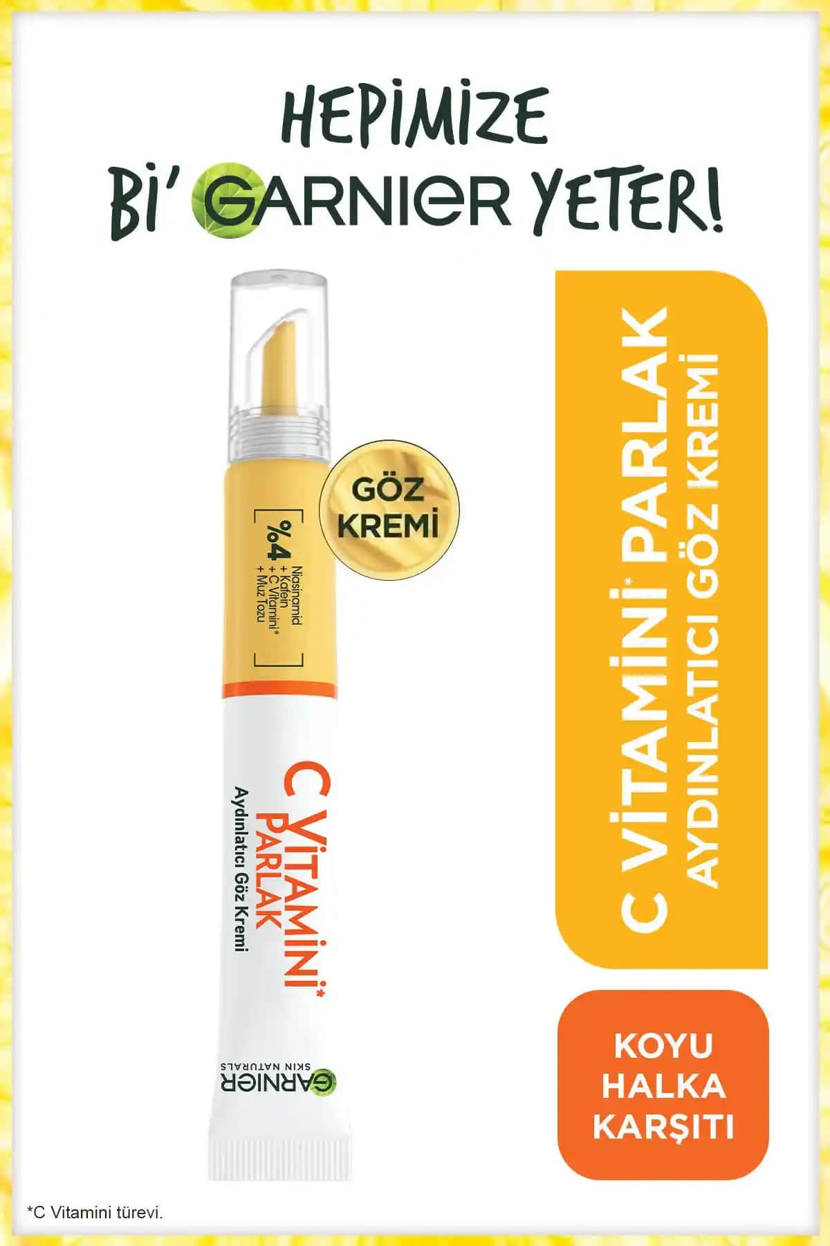 Garnier C Vitamini Aydınlatıcı Göz Kremi: Göz Çevresinde Işıltı ve Canlılık Sağlayan Formül