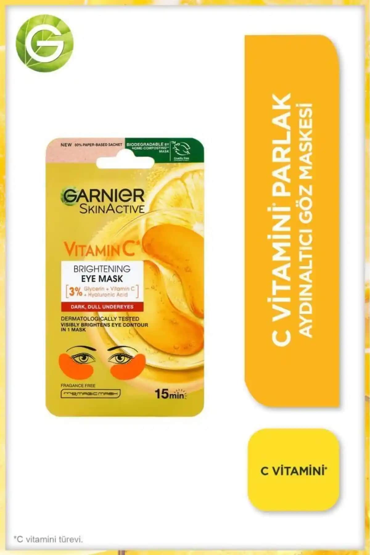 Garnier C Vitamini Parlak Göz Maskesi: Göz Çevresi İçin Canlandırıcı ve Aydınlatıcı Bakım
