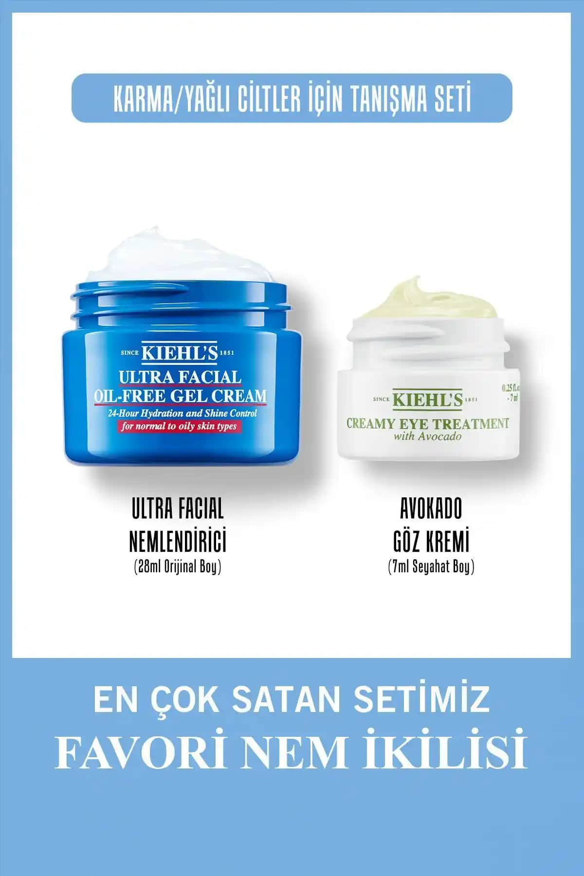 Kiehl's Ultra Facial Oil Free ve Avokadolu Göz Kremi ile Cilt Bakımında Etkili Çift Takviye