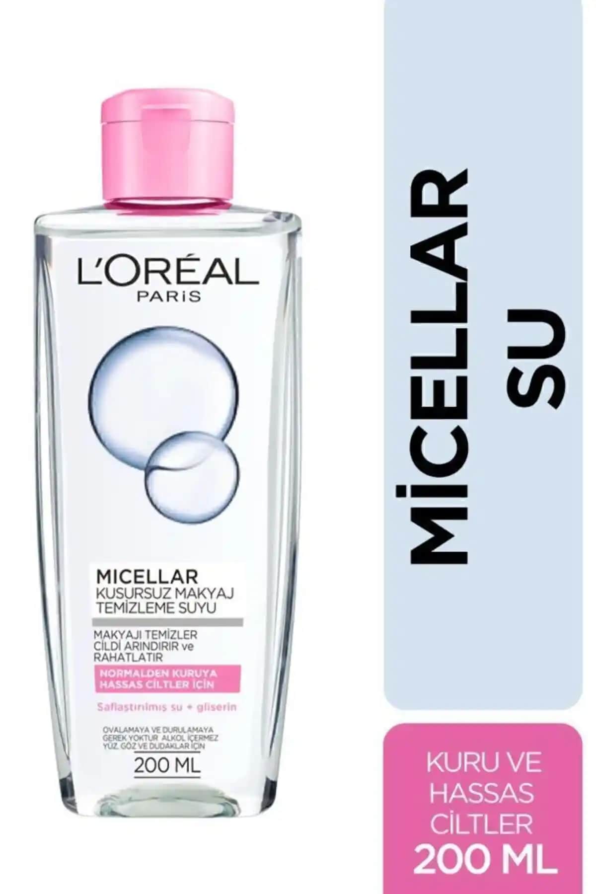 L'Oreal Paris Micellar Makyaj Temizleme Suyu Hassas ve Kuru Ciltler İçin Güvenli Çözüm
