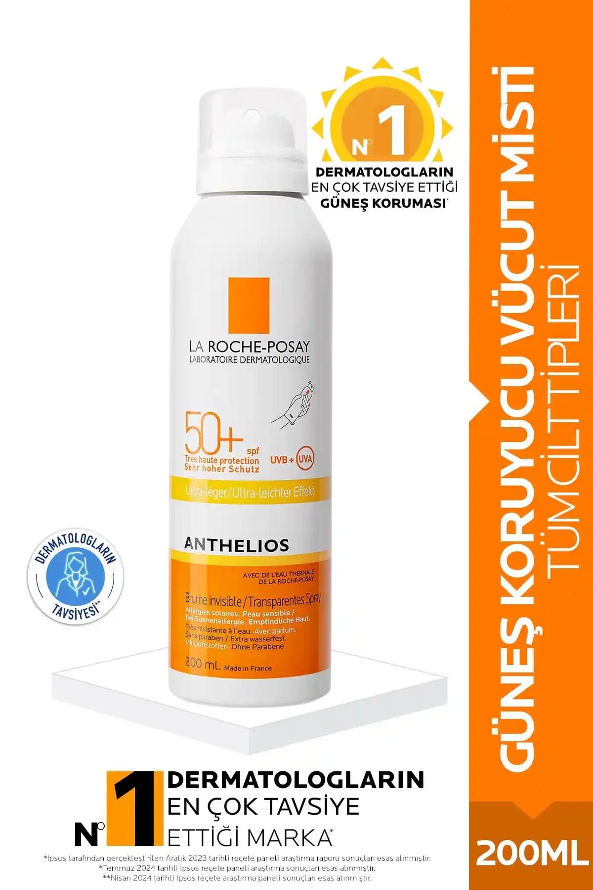 La Roche Posay Anthelios XL Güneş Koruyucu Vücut Spreyi SPF50 Güçlü ve Pratik Günlük Koruma