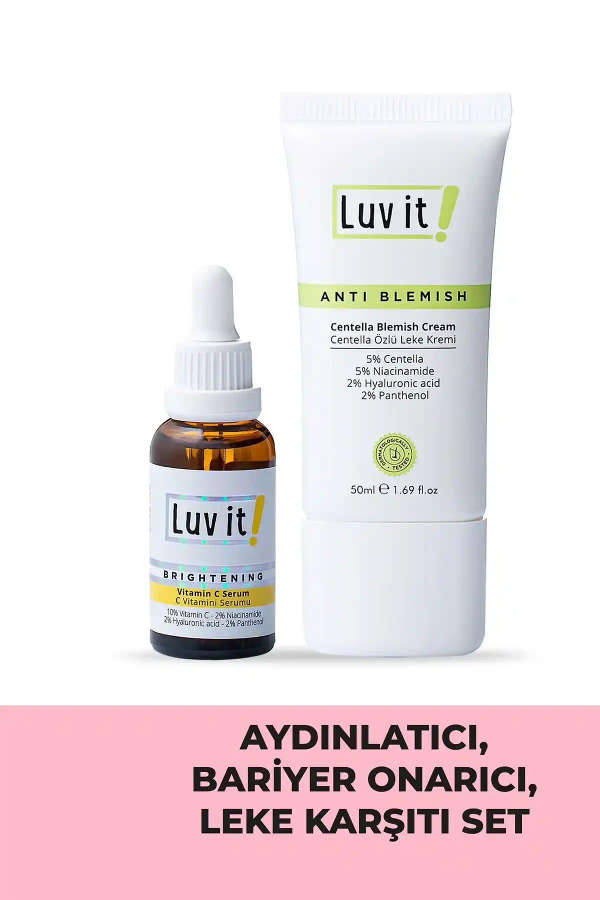 Luv it! C Vitamini Serumu ve Centella Özlü Leke Kremi Seti ile Cilt Parlaklığınızı Artırın