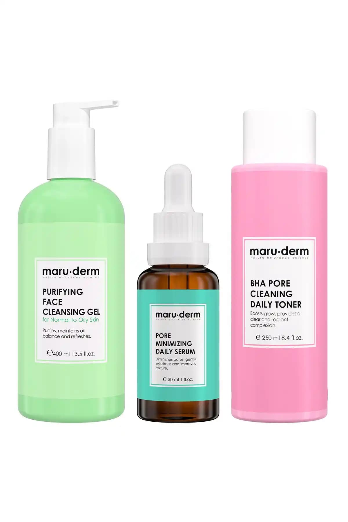 Maru.Derm 3'lü Cilt Bakım Seti İncelemesi: Gözenek Sıkılaştırıcı ve Akne Karşıtı Özellikler