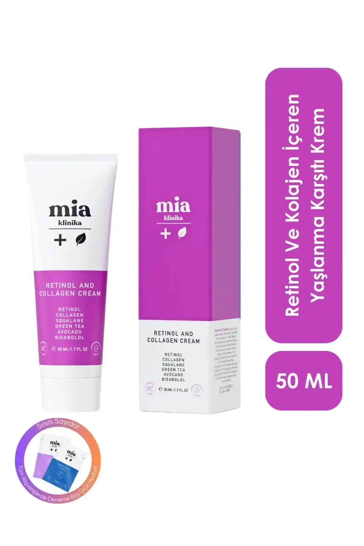 Mia Klinika Retinol ve Kolajen İçeren Yaşlanma Karşıtı Krem ile Cilt Yenileme ve Gençleştirme