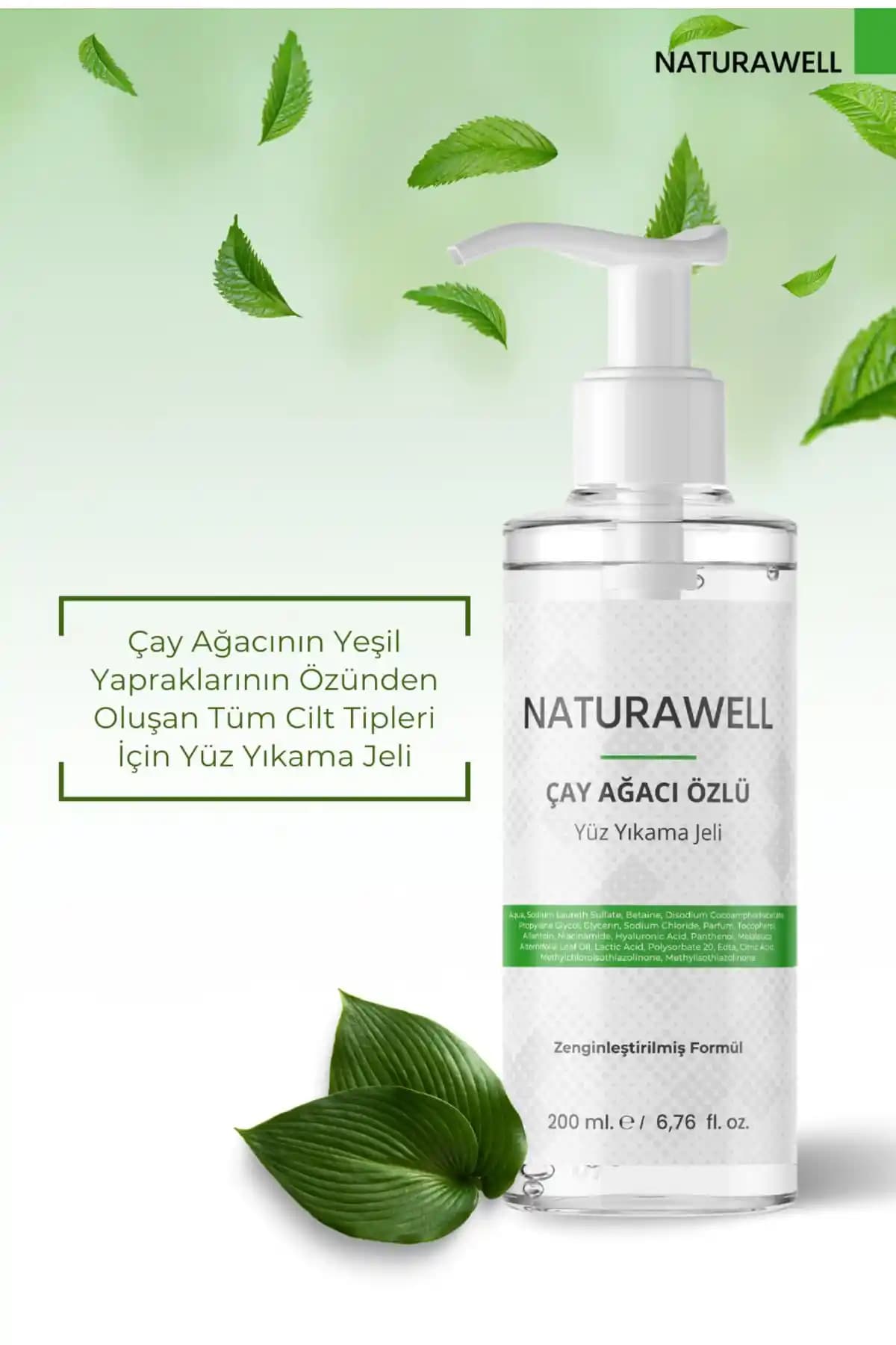 Naturawell Çay Ağacı Özlü Yüz Temizleme Jeli: Doğal ve Etkili Cilt Temizliği