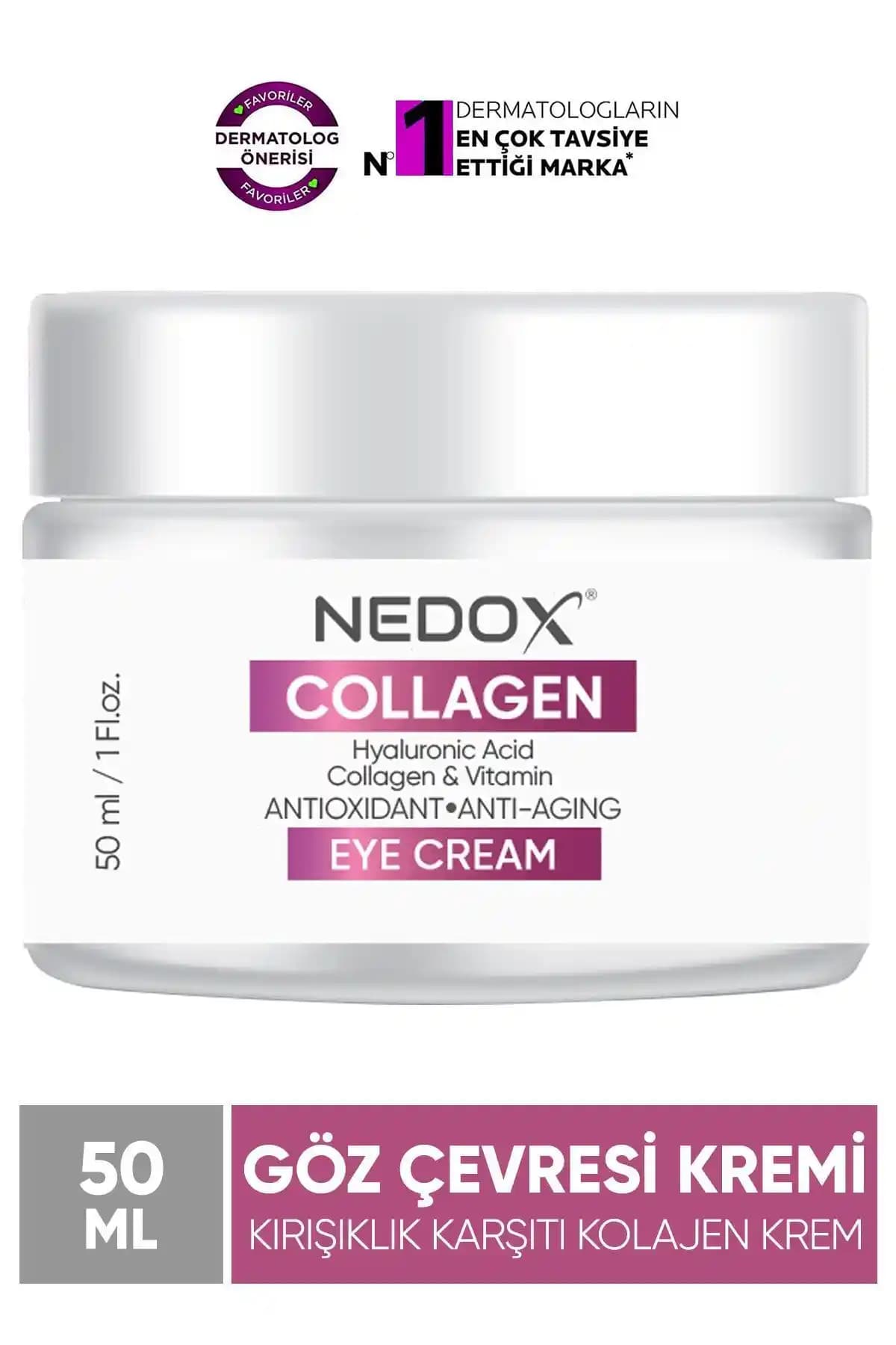 NEDOX Kırışıklık Karşıtı Kolajen Göz Çevresi Kremi Göz Altı İnce Çizgileri ve Kırışıklıkları Azaltır