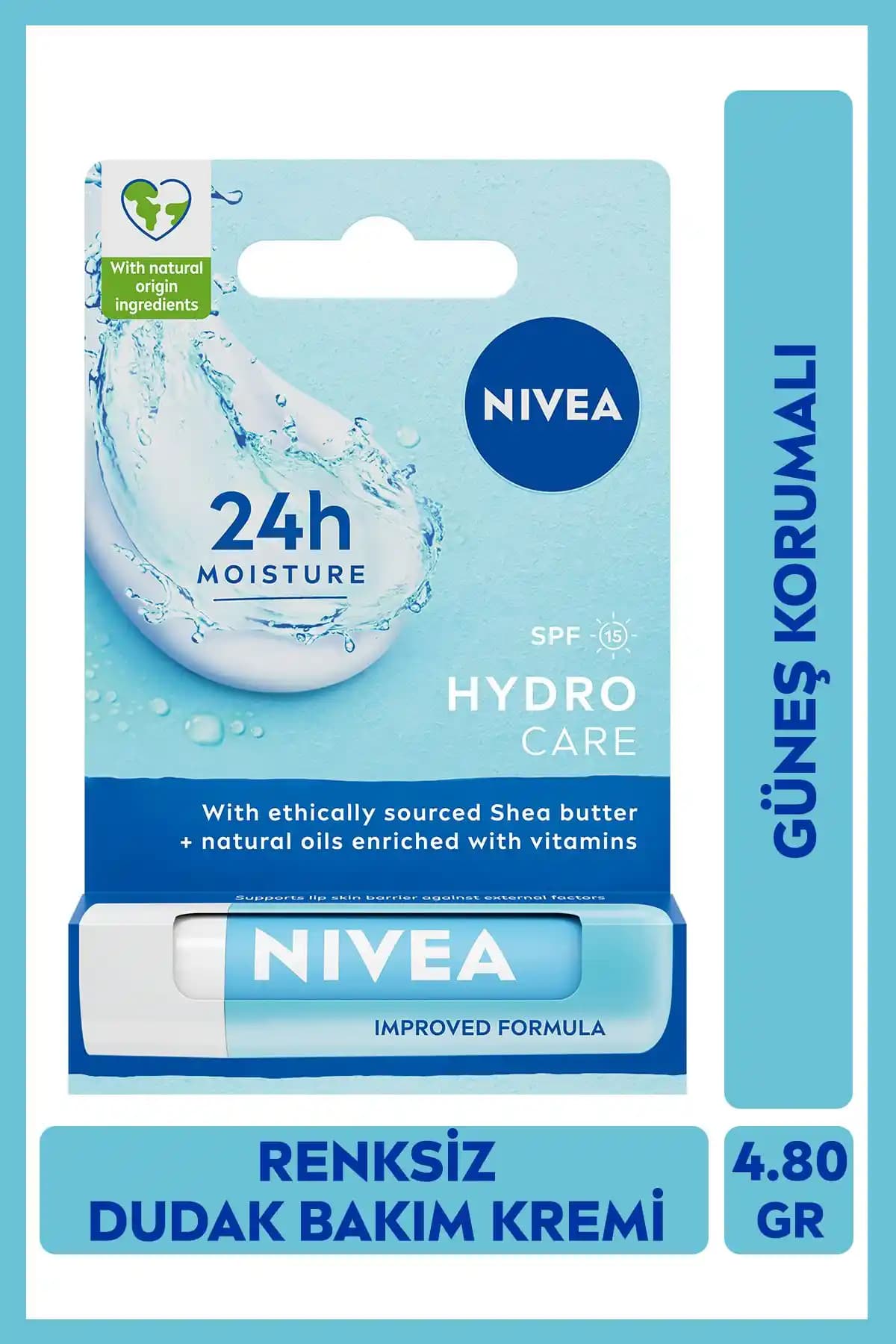 NIVEA Hydro Care Dudak Bakım Kremi Günlük Nemlendirme ve Güneş Koruması Sunar