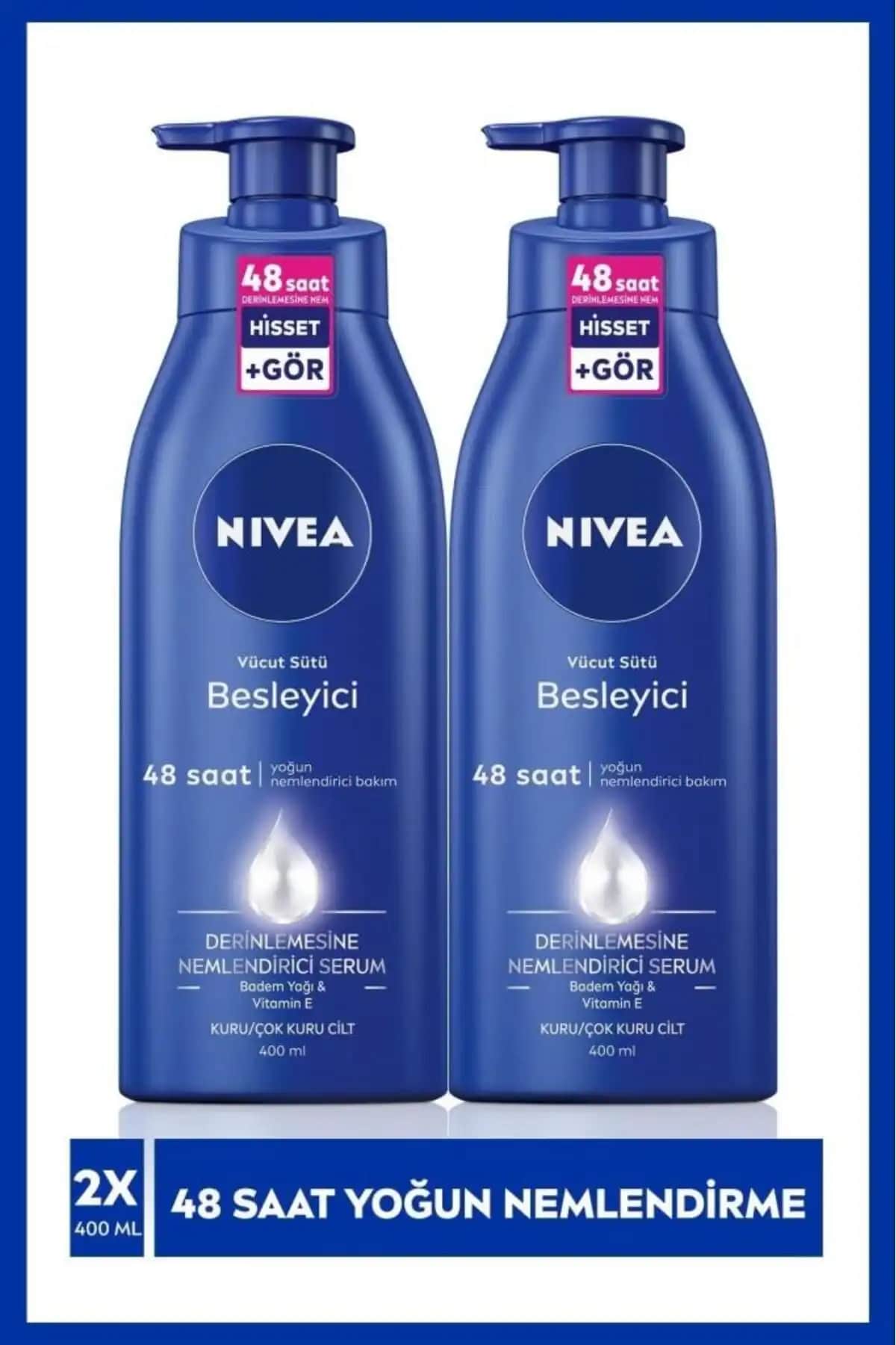 NIVEA Yoğun Besleyici Vücut Sütü Kuru ve Hassas Ciltler İçin Güçlü Nemlendirici Çözüm