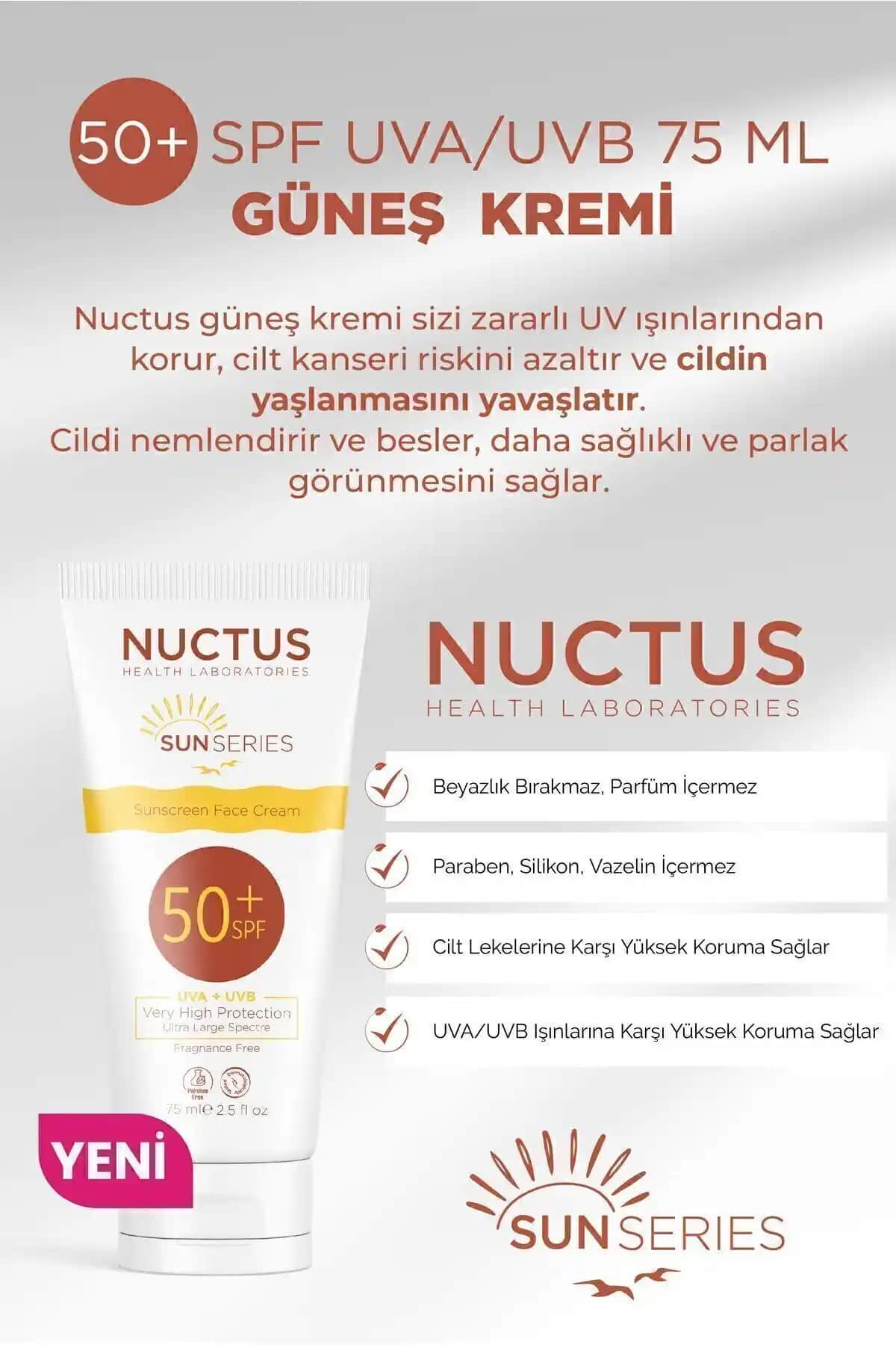 Nuctus Güneş Kremi 50+ SPF: Hassas Ciltler İçin Yüksek Koruma ve Rahat Kullanım