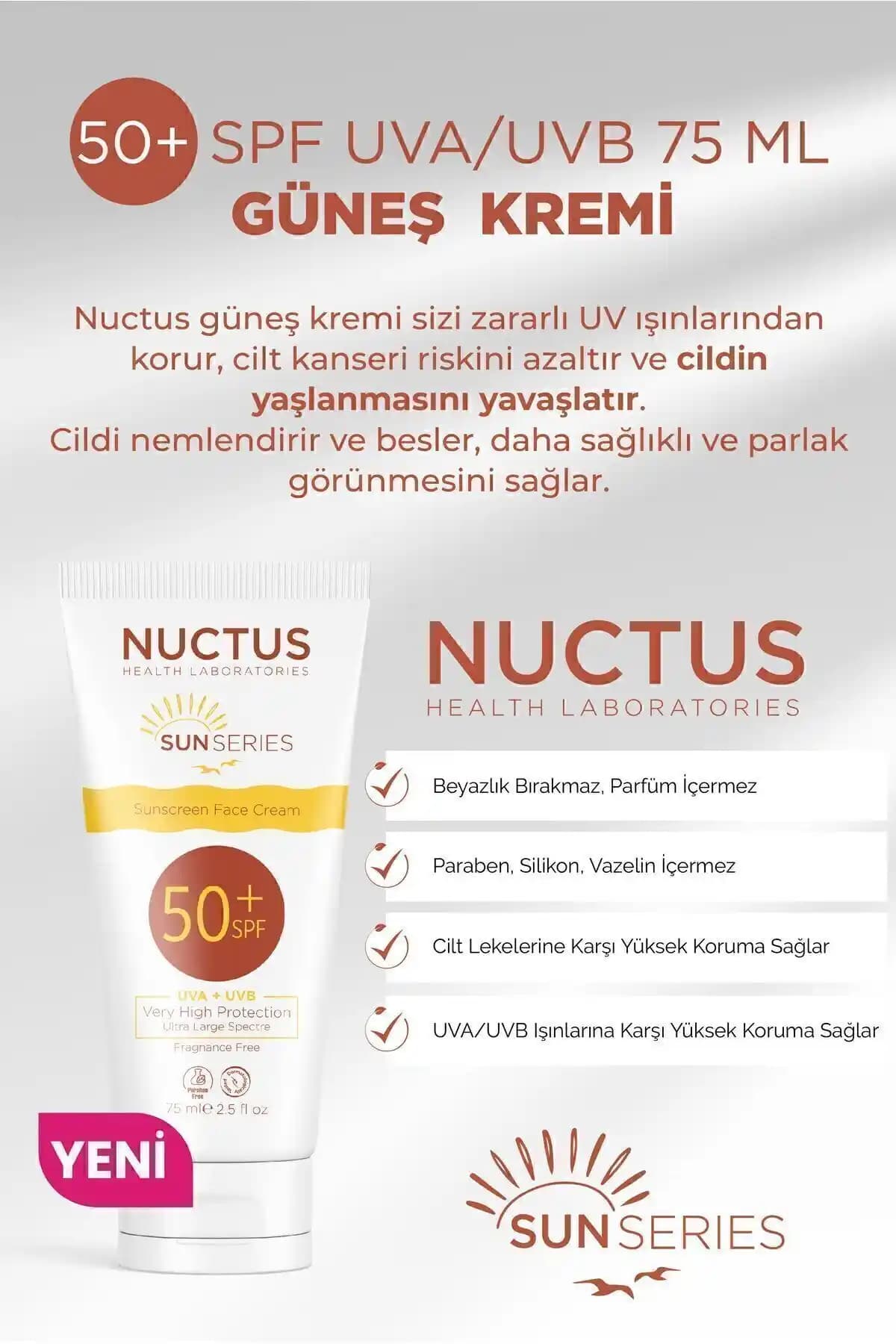 Nuctus Güneş Kremi 50+ SPF: Hassas Ciltler İçin Yüksek Koruma ve Rahat Kullanım
