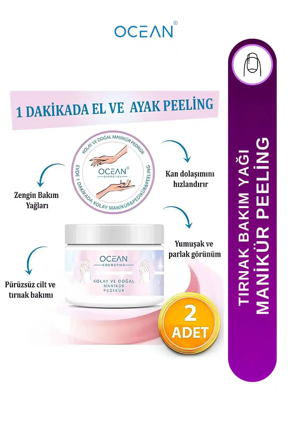 Ocean Doğal Manikür Pedikür Peeling Yağı ile Evde Profesyonel Tırnak ve Cilt Bakımı