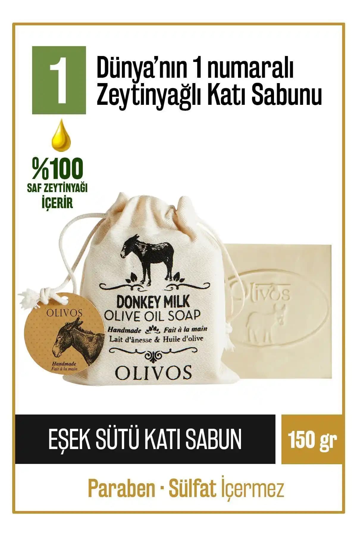 Olivos Eşek Sütü ve Zeytinyağlı Doğal Sabun Cilt Sağlığı ve Güzellik İçin