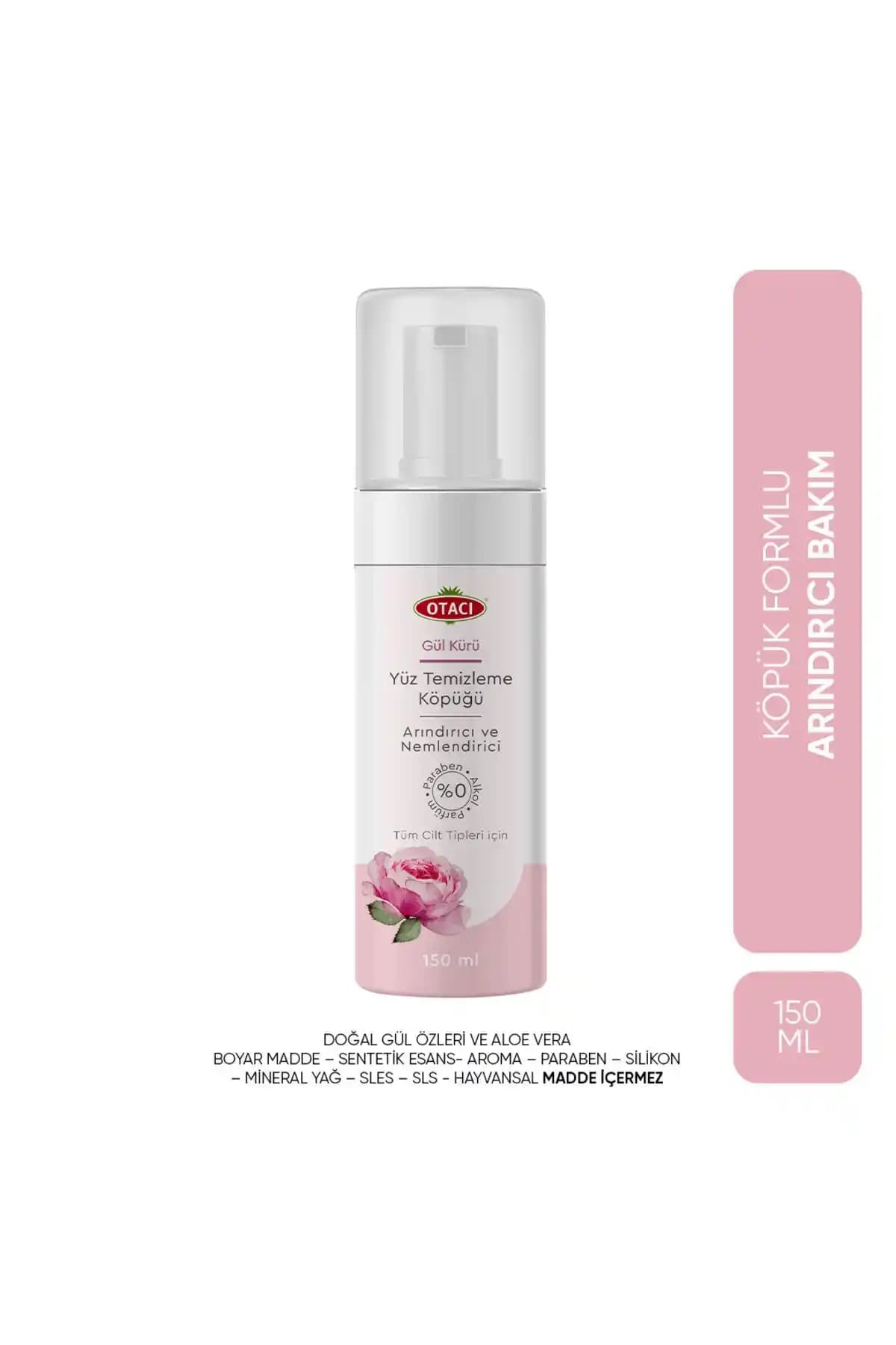 Otacı Gül Kürü Yüz Temizleme Köpüğü: Doğal ve Vegan Formüllü Cilt Temizliği Ürünü