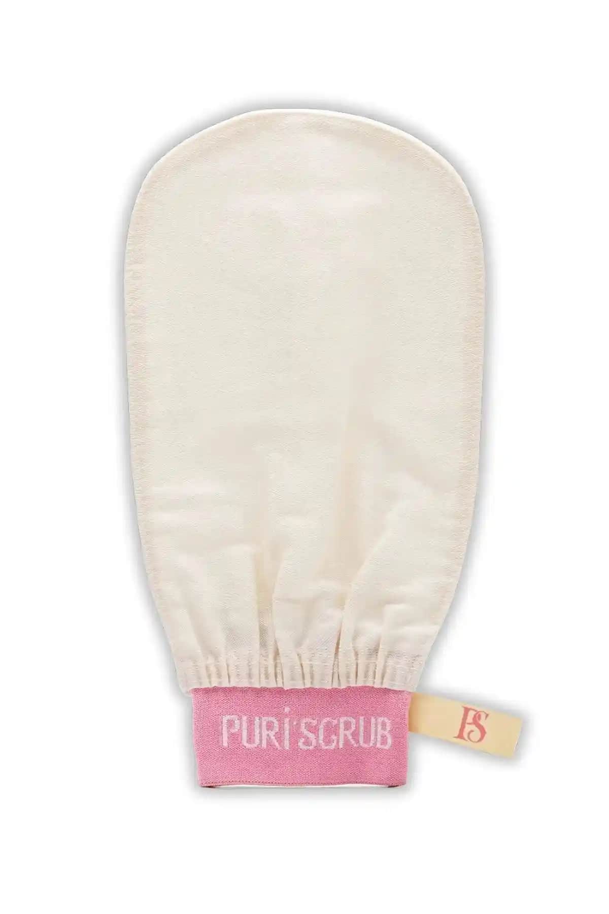 PURİ'SCRUB Ekru Banyo Duş Kesesi ile Derinlemesine Peeling ve Cilt Temizliği