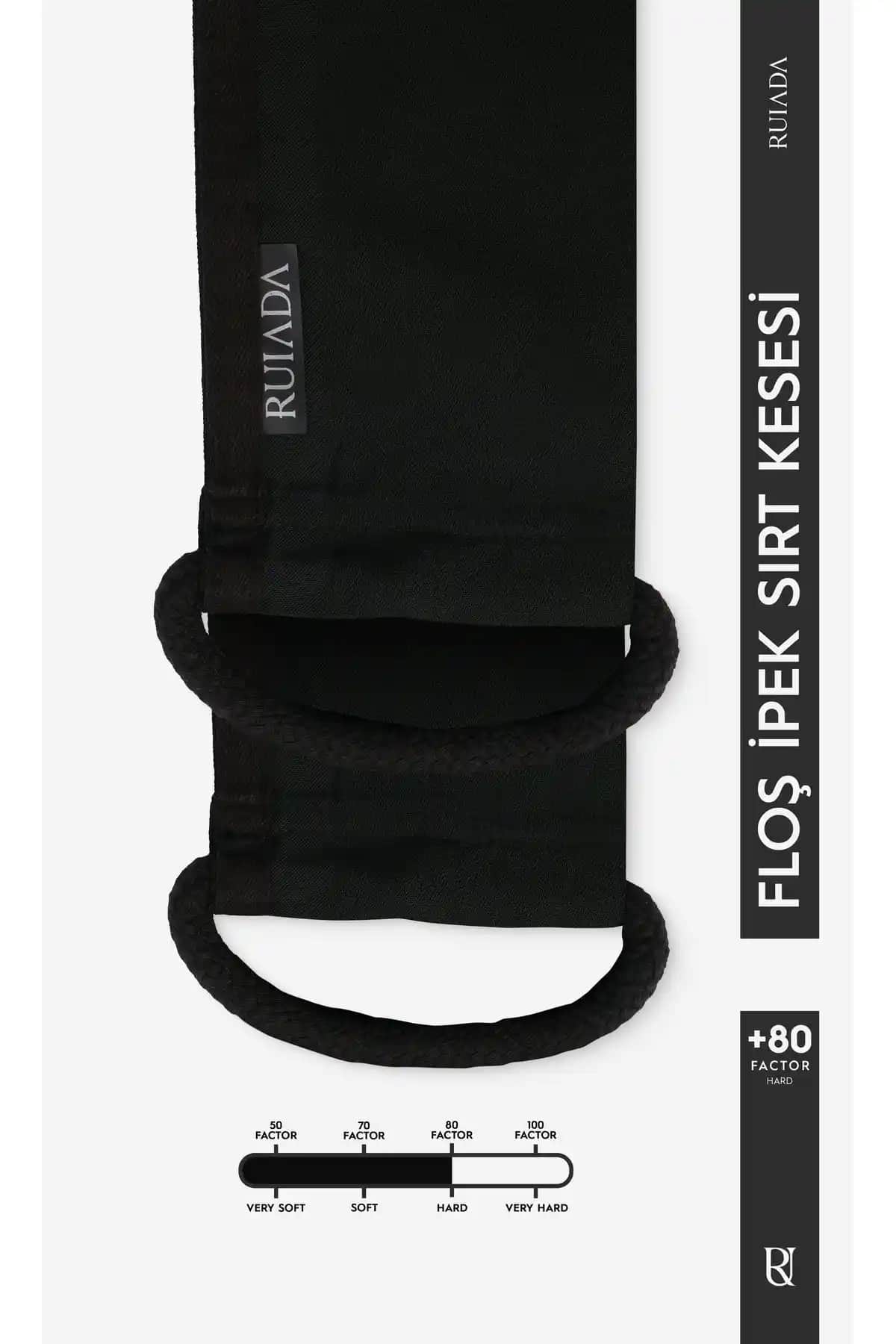 RUIADA +80 Faktör Siyah Sırt Banyo Duş Kesesi Doğal ve Etkili Temizlik Çözümü