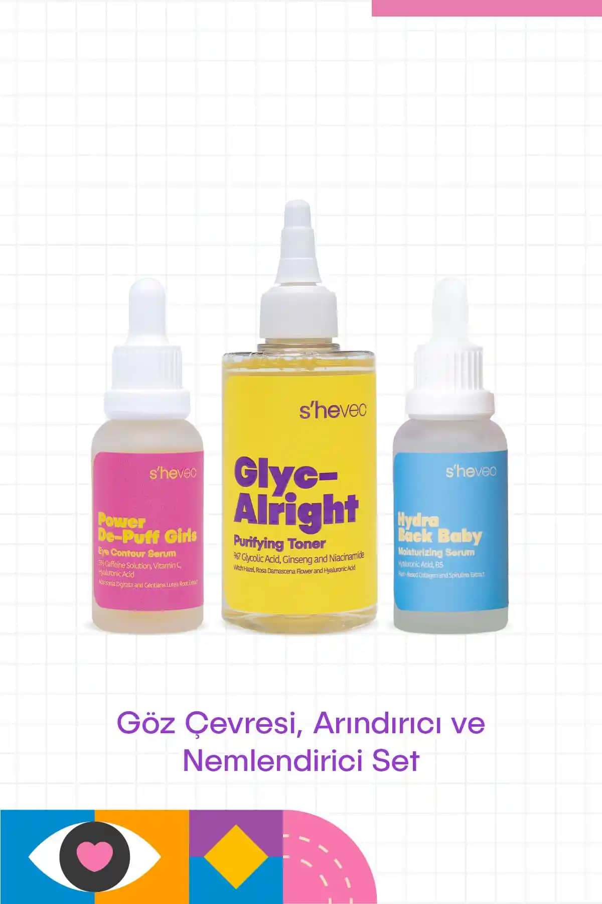 SHE VEC Gözenek ve Leke Bölgesel Kararma Göz Bakım Seti: Etkili ve Vegan Çözüm