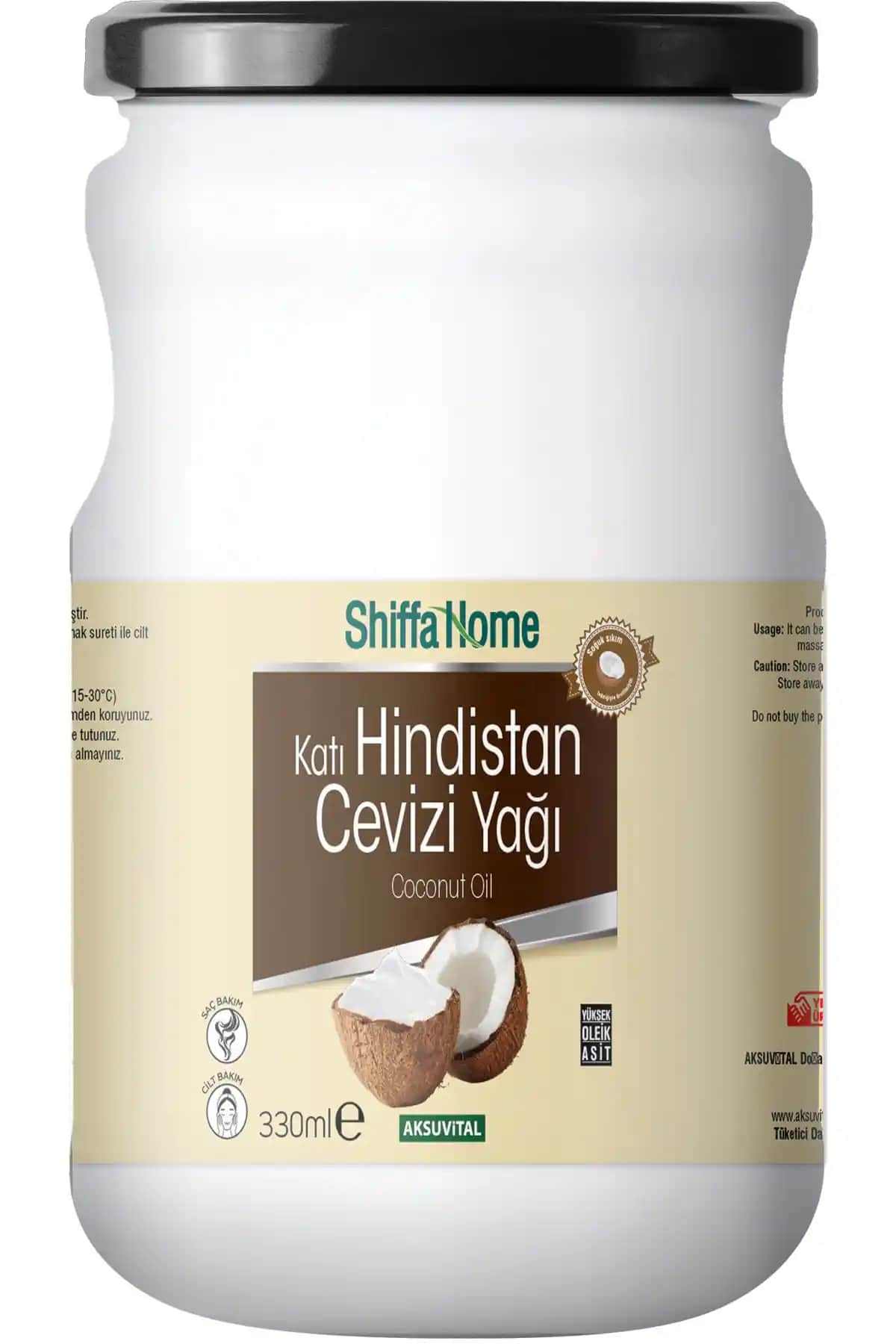 Shiffa Home Hindistan Cevizi Yağı 330 Ml Soğuk Sıkım Doğal ve Çok Yönlü Bakım Ürünü