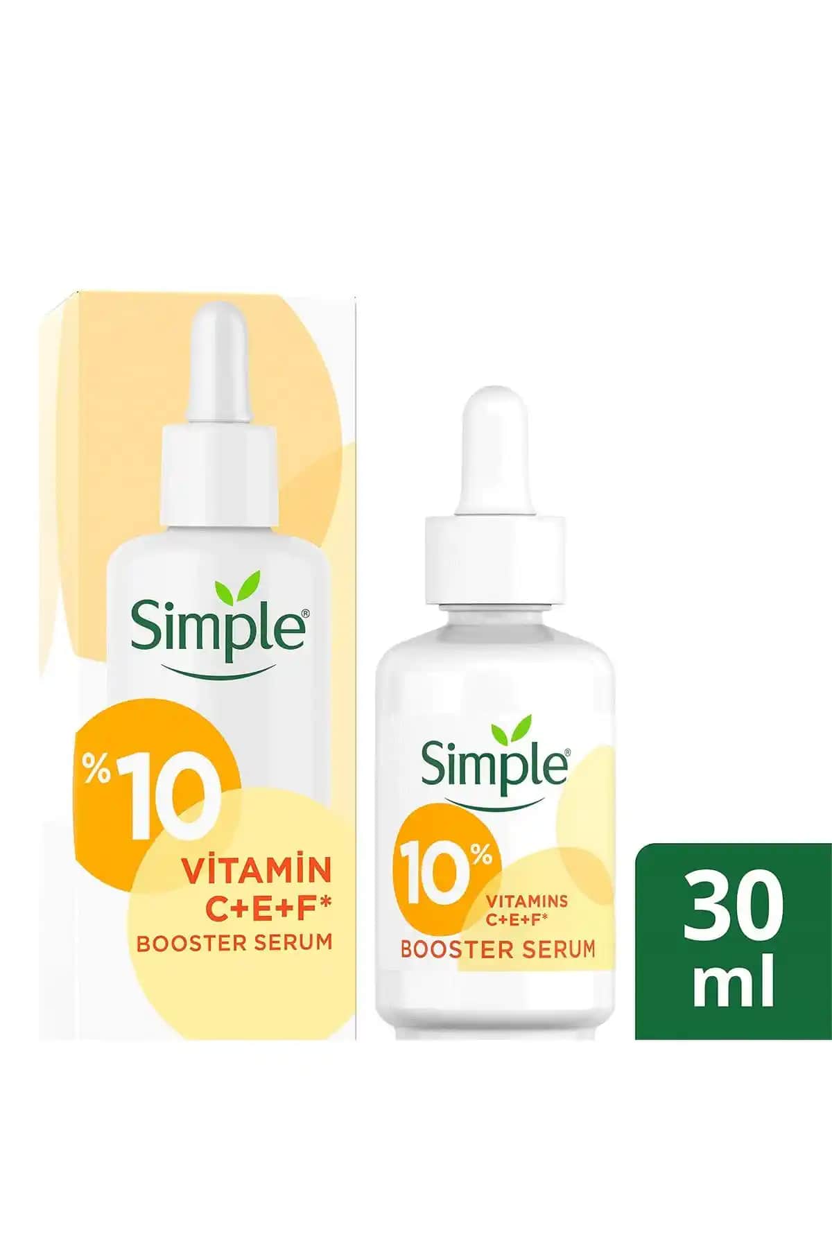 Simple Booster Serum %10 C+F+E Vitamini ile Cilt Canlandırıcı ve Parlaklık Sağlayan Formül
