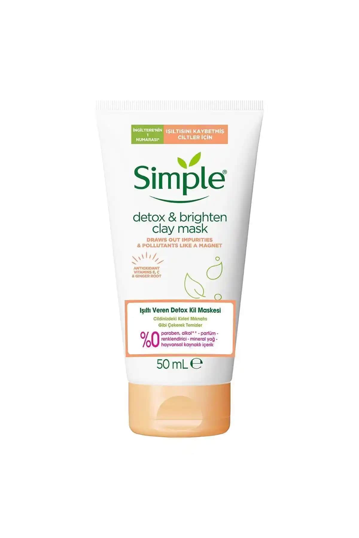 Simple Işıltı Veren Detox Kil Maskesi: Kuru ve Hassas Ciltler İçin Doğal Parlaklık Sağlar