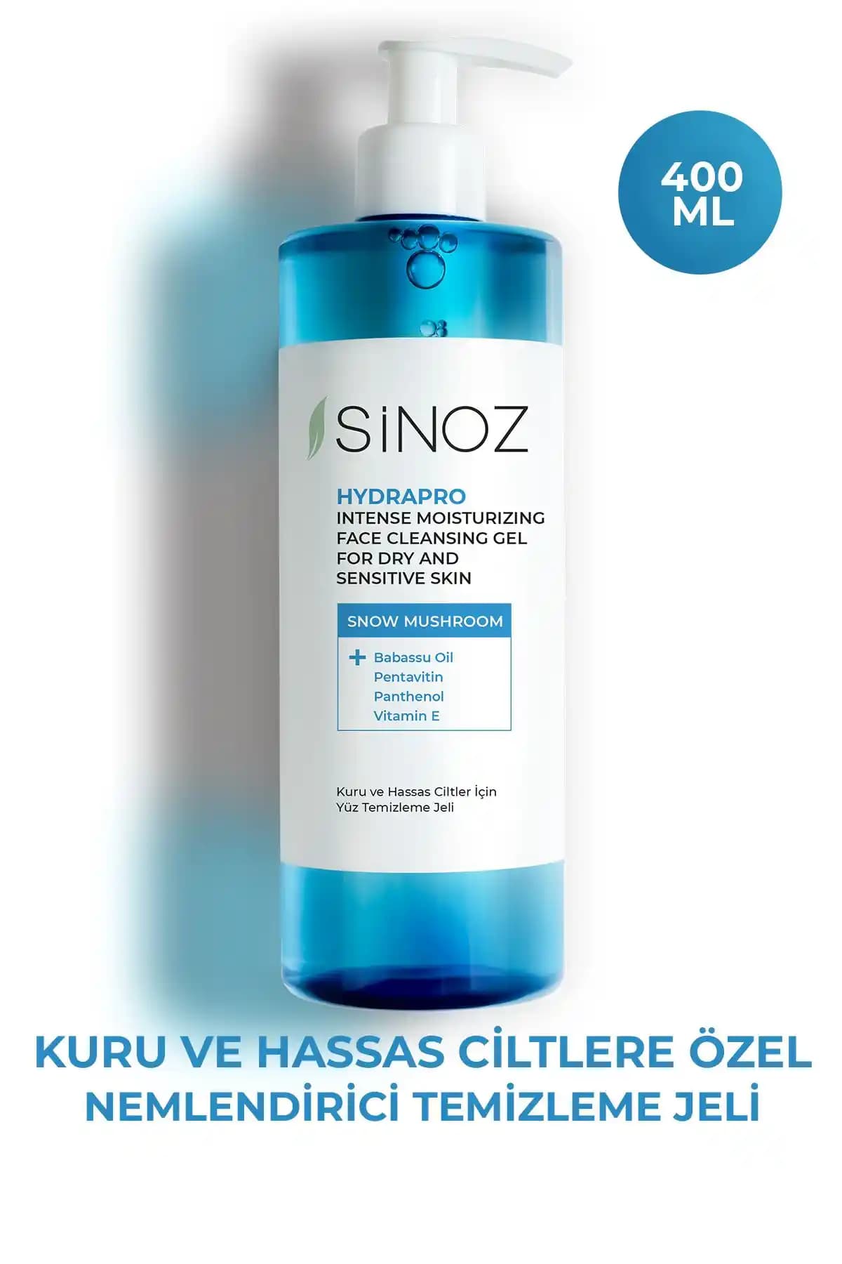 Sinoz Hydrapro Kuru ve Hassas Ciltler İçin Yüz Temizleme Jeli ve Nemlendirme Özellikleri
