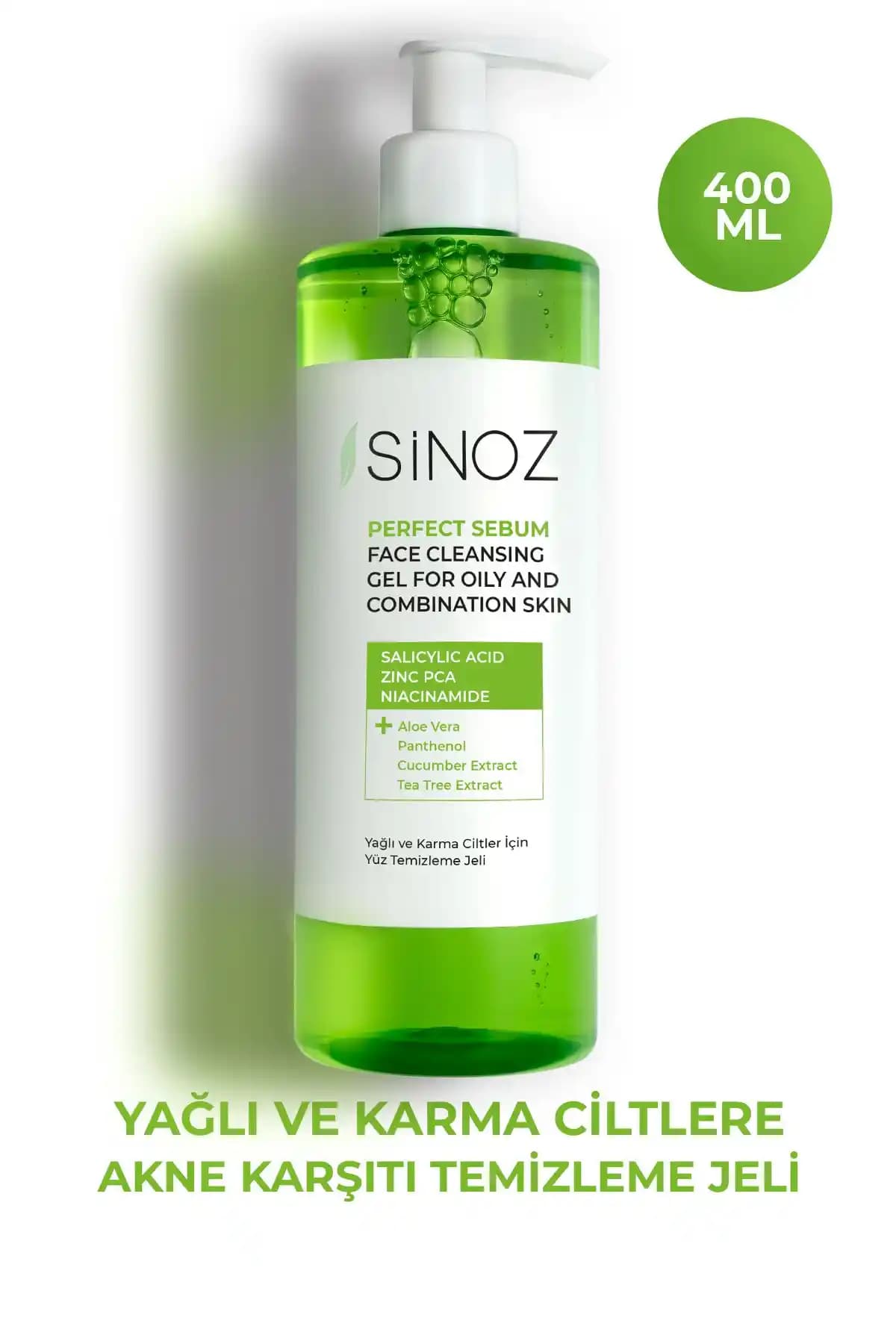 Sinoz Sebum Dengeleyici Yüz Temizleme Jeli Yağlı ve Karma Ciltler İçin Doğal Temizlik Çözümü
