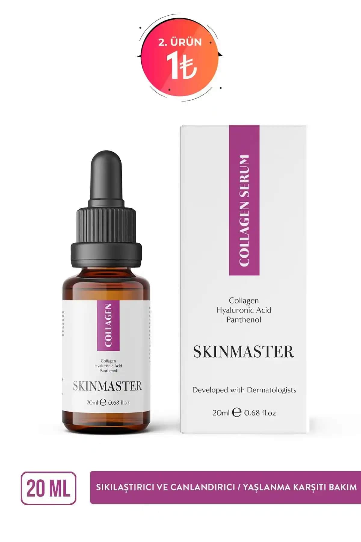 SkinMaster Sıkılaştırıcı ve Canlandırıcı Kolajen Serumu: Doğal ve Vegan Cilt Bakım Ürünü